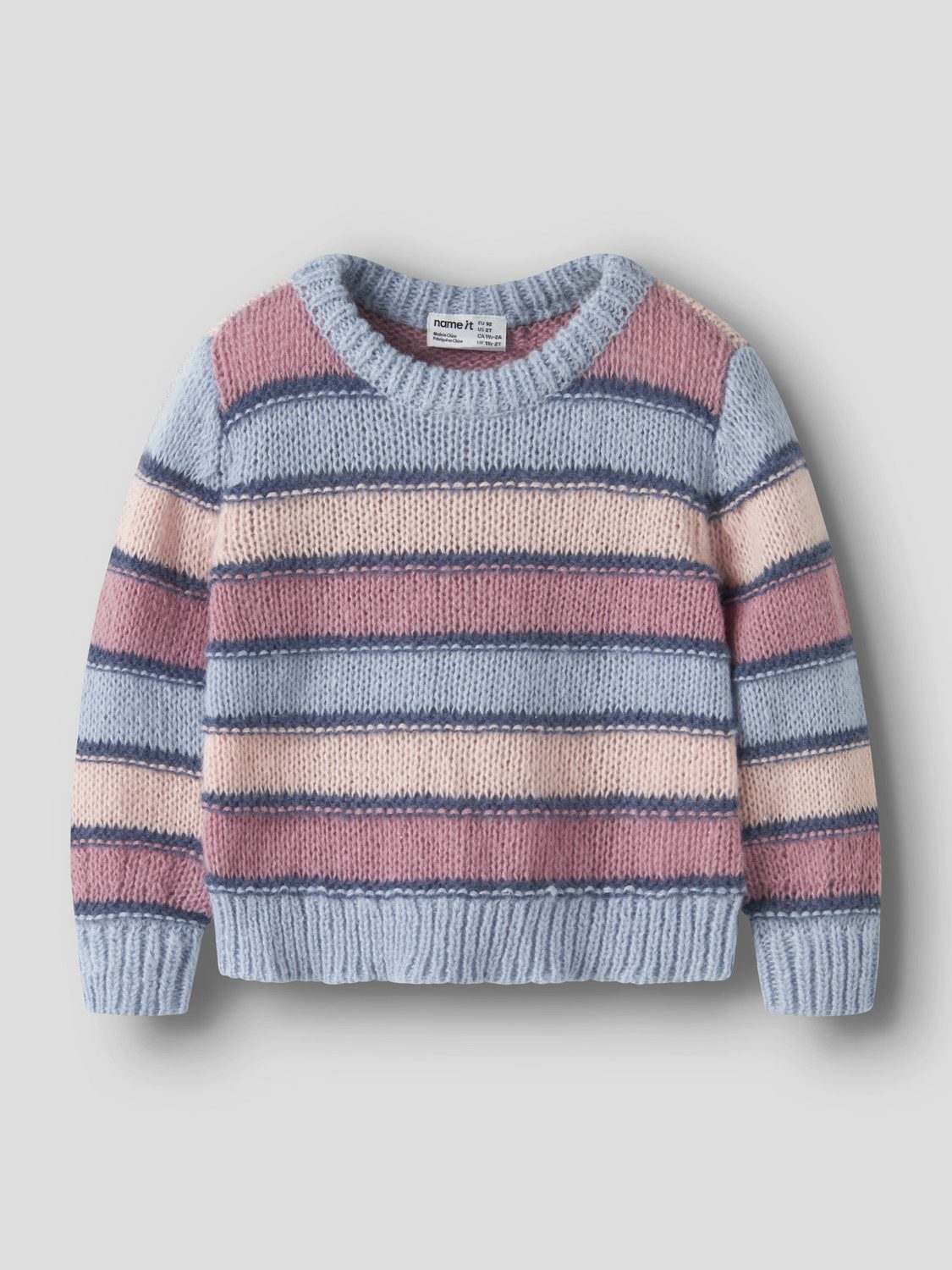 Name It Rundhalspullover NMFLERNORT LS KNIT Kunstfaser, regular fit