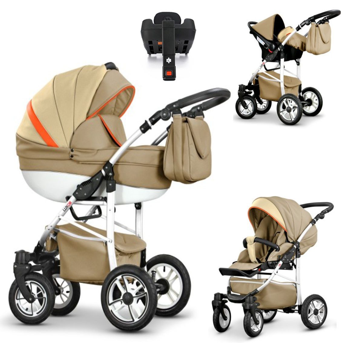 Kombi-Kinderwagen Craft Eco 5 in 1 inkl. Sportsitz, Autositz und Iso Base in 16 Farben