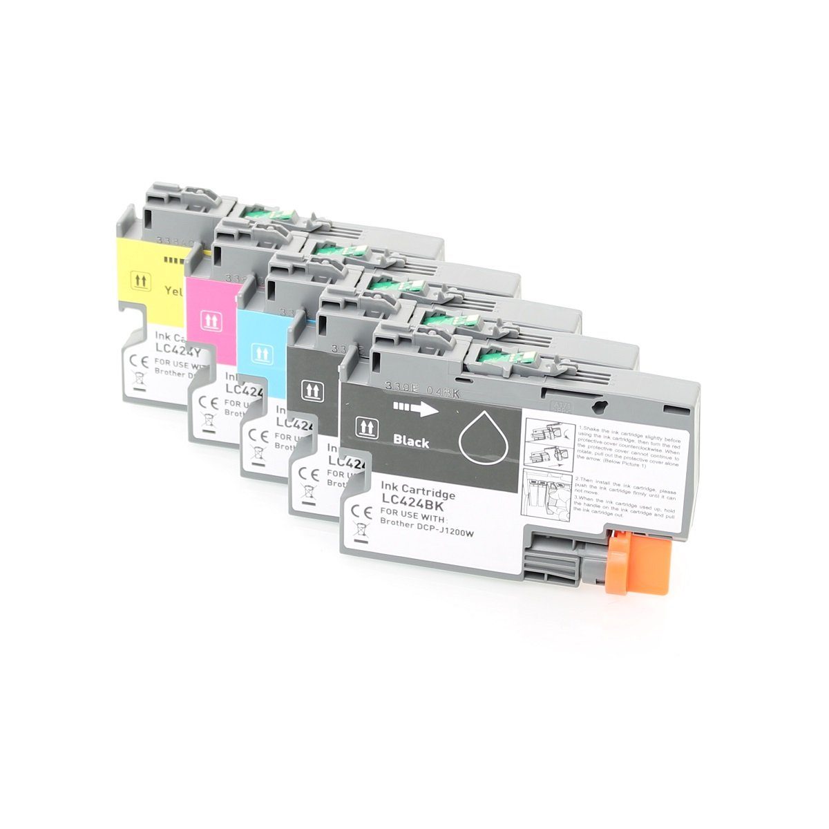 ABC Tintenpatrone (Kompatibles Set 5x Druckerpatrone für Brother LC424 DCP-J1200W von ABC, ABC)