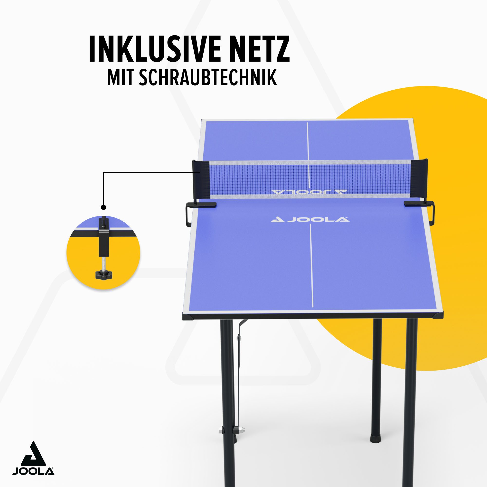 Joola Mini-Tischtennisplatte Mini (2-tlg), Das Netz ist im Lieferumfang enthalten