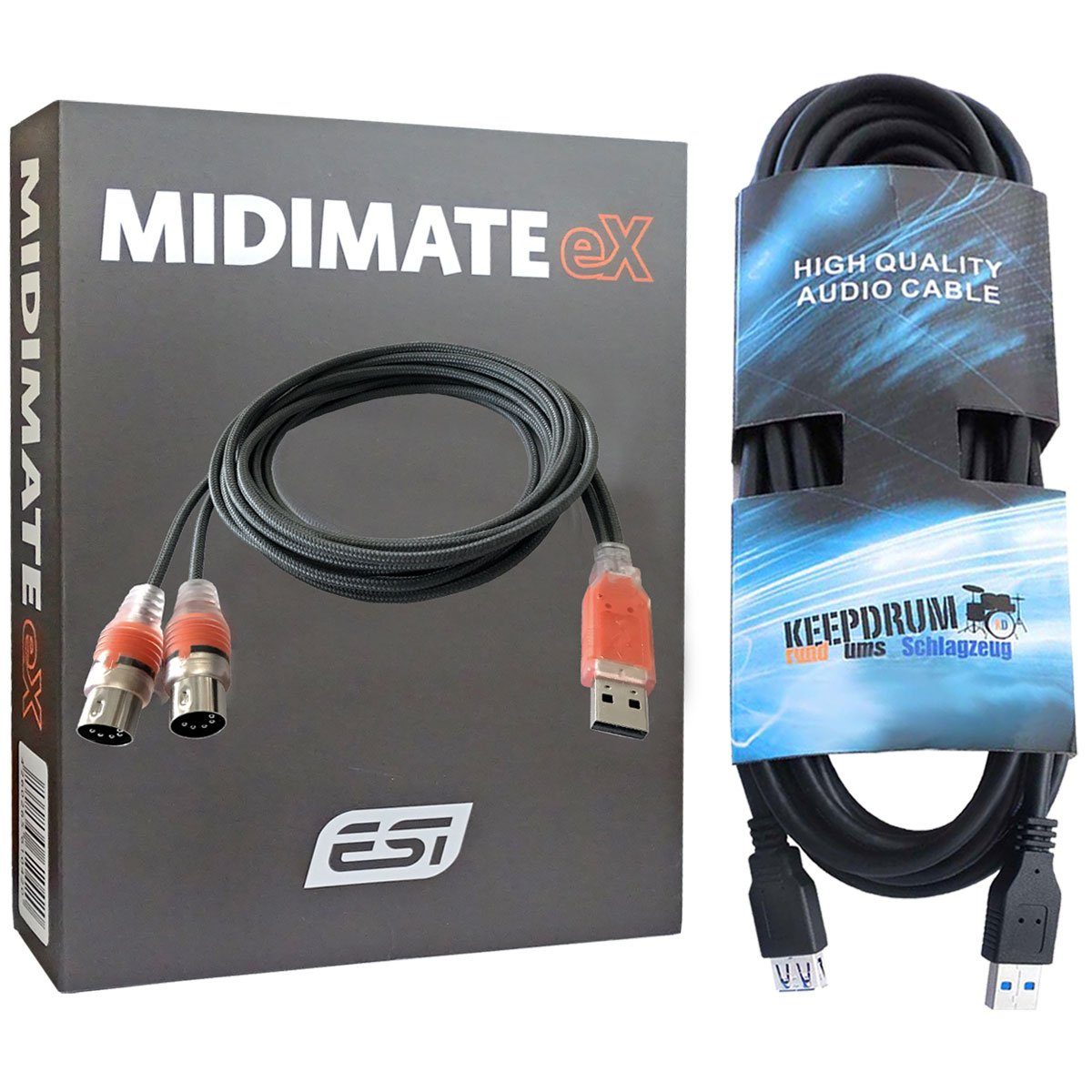 ESI -Audiotechnik ESI MIDIMATE eX USB Interface Kabel + USB -Kabel Digitales Aufnahmegerät