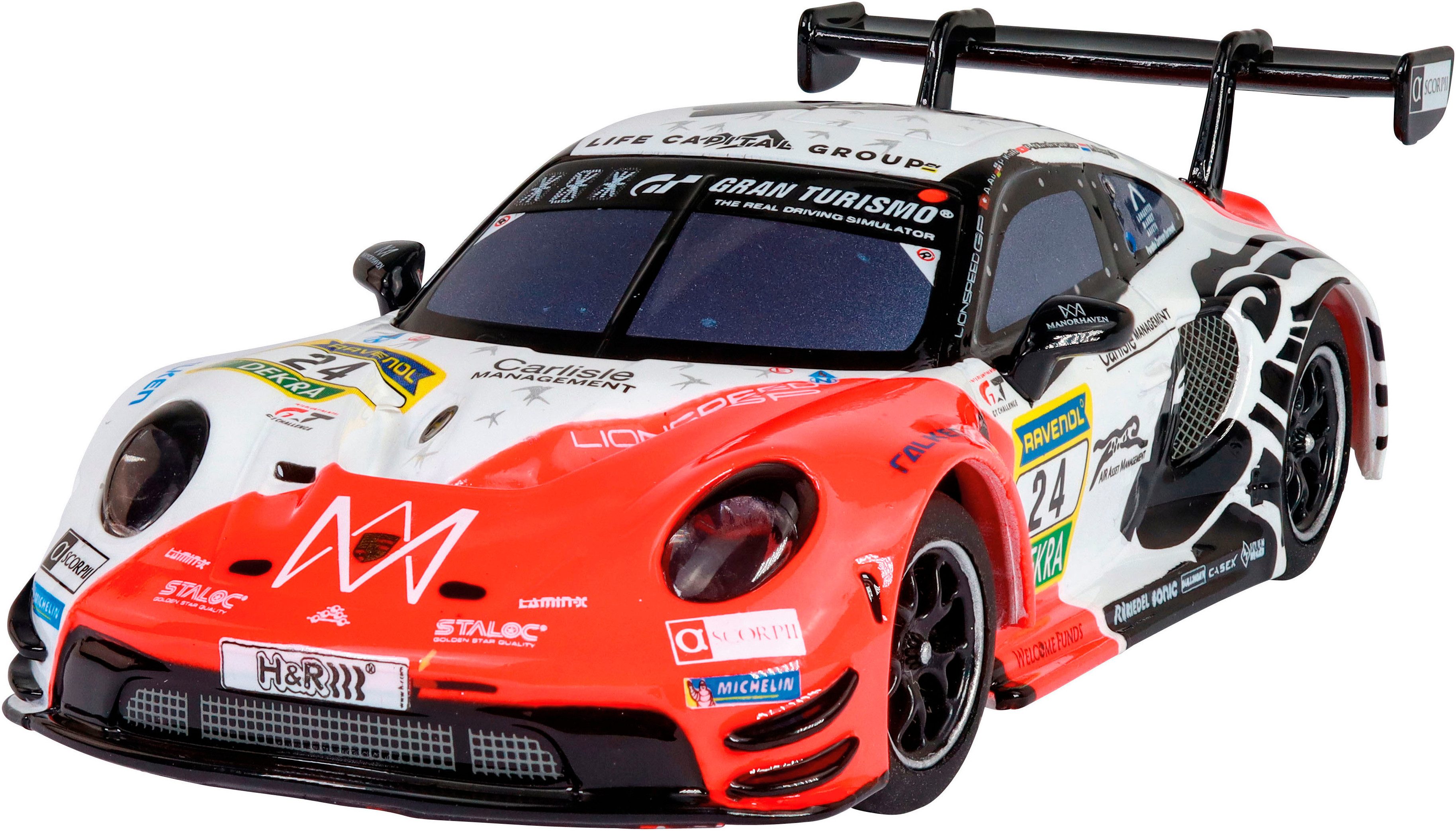 Carrera® Rennbahn-Auto Carrera Hybrid Porsche 911 GT3 R 'Lionspeed GP, No.24', mit Licht und Sound