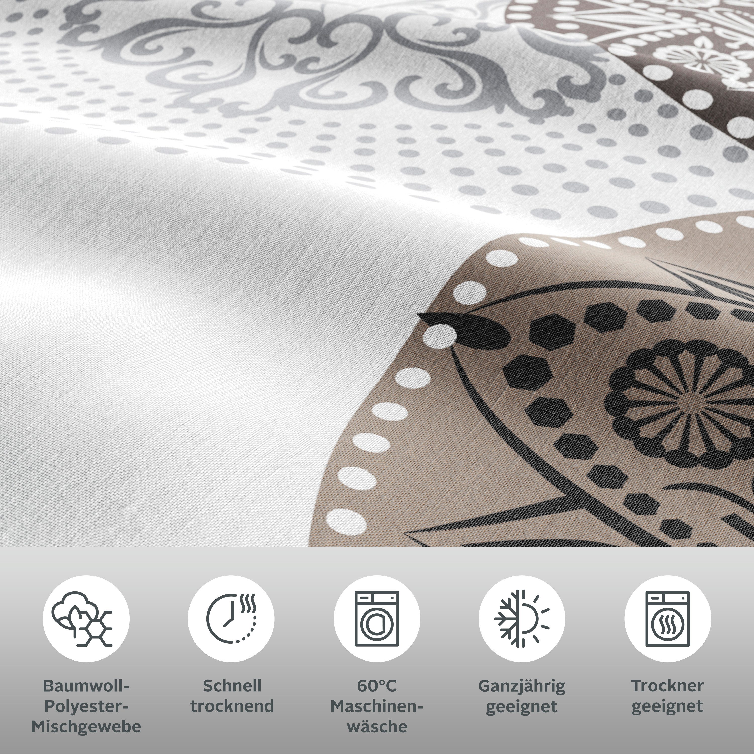 OTTO home Bettwäsche Tesso in Gr. 135x200, 155x220 oder 200x200 cm, Polycotton recycelt, 3 teilig, Bettwäsche mit Ornamenten und in verschiedenen Qualitäten