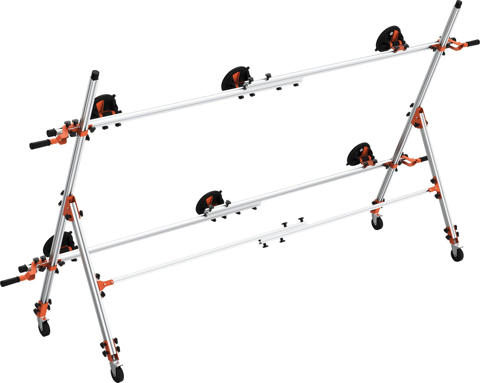 TRIZERATOP Saugheber Saugheber für Platten, 6 Vakuumheber, 160–320 cm, bis 150 kg, max. 150 kg Traglast, -], Saugheber für Platten, 6 Vakuumheber, 160–320 cm, bis 150 kg, stabil