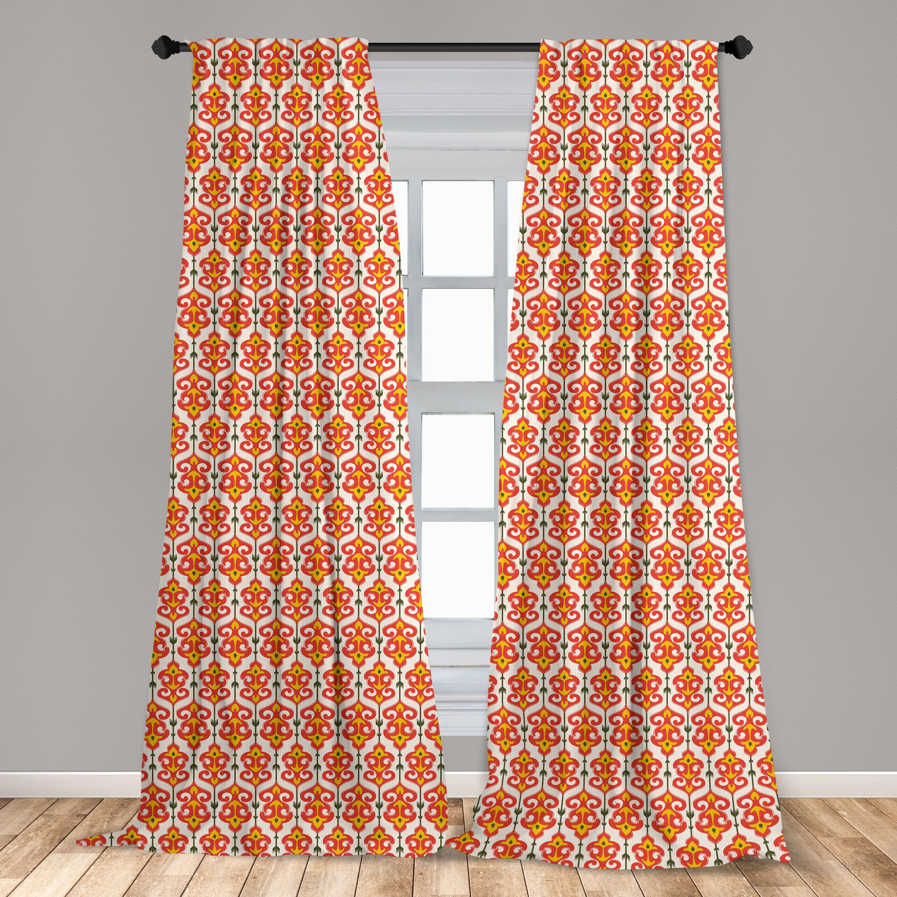 Gardine Vorhang für Wohnzimmer Schlafzimmer Tribal mit Abakuhaus, Motiv Microfaser, Dekor, Vintage Pfeilen