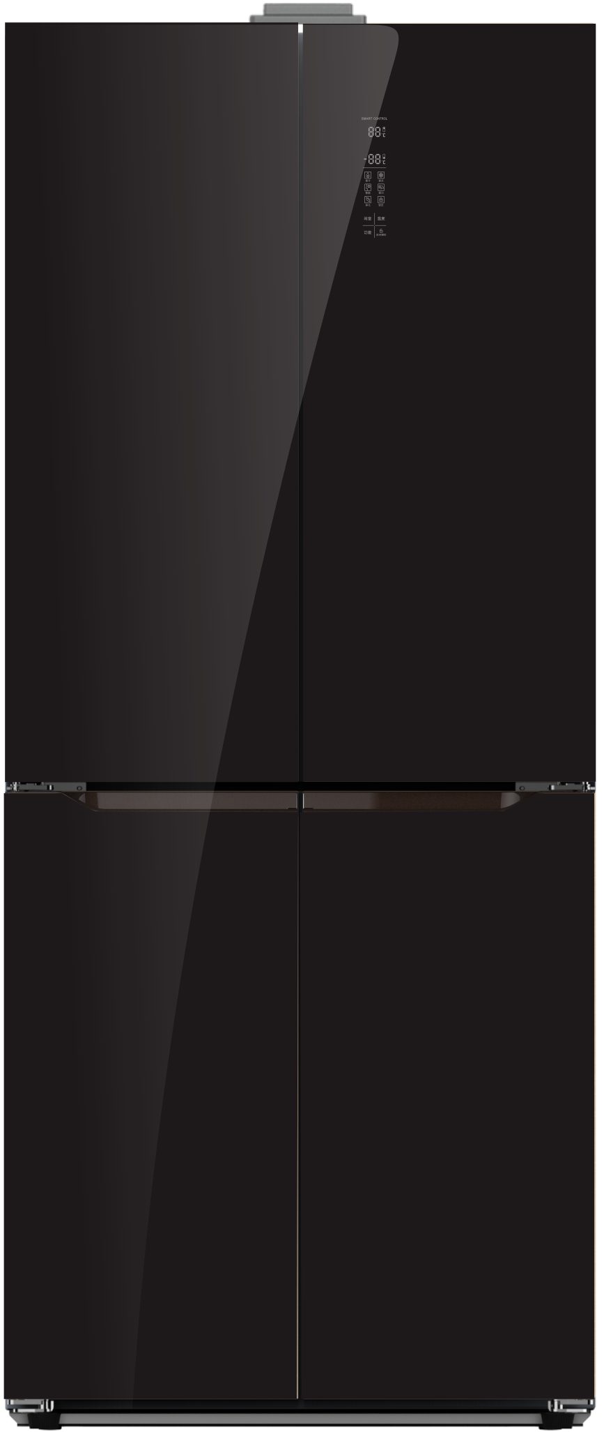 Wolkenstein Kühlschrank Wolkenstein WCD400A++NF BG, 184.5 cm hoch, 75.3 cm breit, schwarze Glasfront, Cross-Door