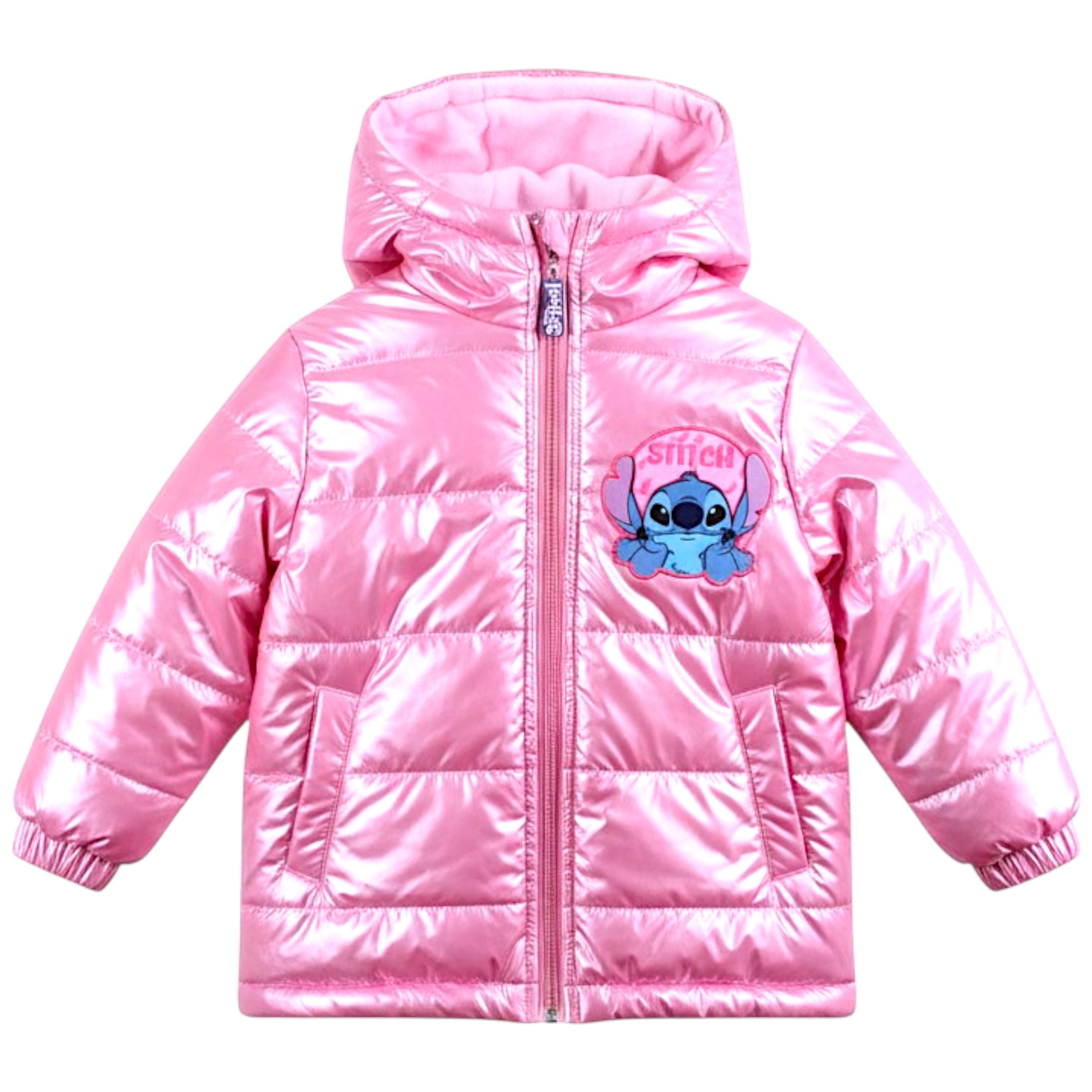 Lilo & Stitch Winterjacke Stitch Glänzende Steppjacke mit Kapuze & Fleecefutter Größe 98 - 140 cm