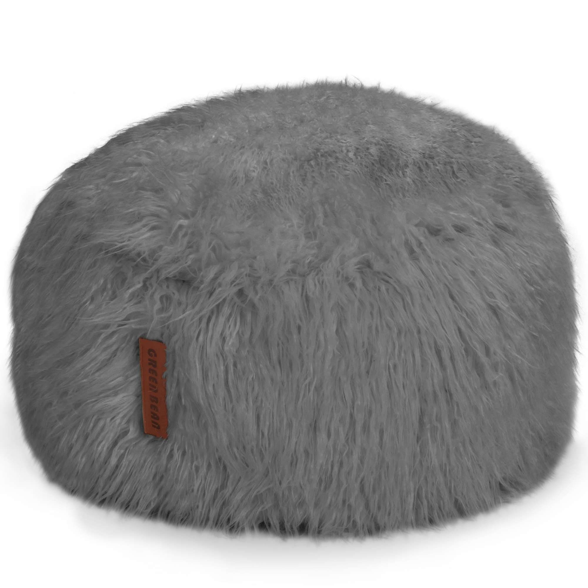 Green Bean Sitzsack Sitzsack-Hocker Pouf Fell XXL 100x55cm (in 3 Farben, Indoor Bean Bag Bodenkissen), Bean Bag Sitzkissen Sitzpuff Sitzsessel Bodenkissen Lounge