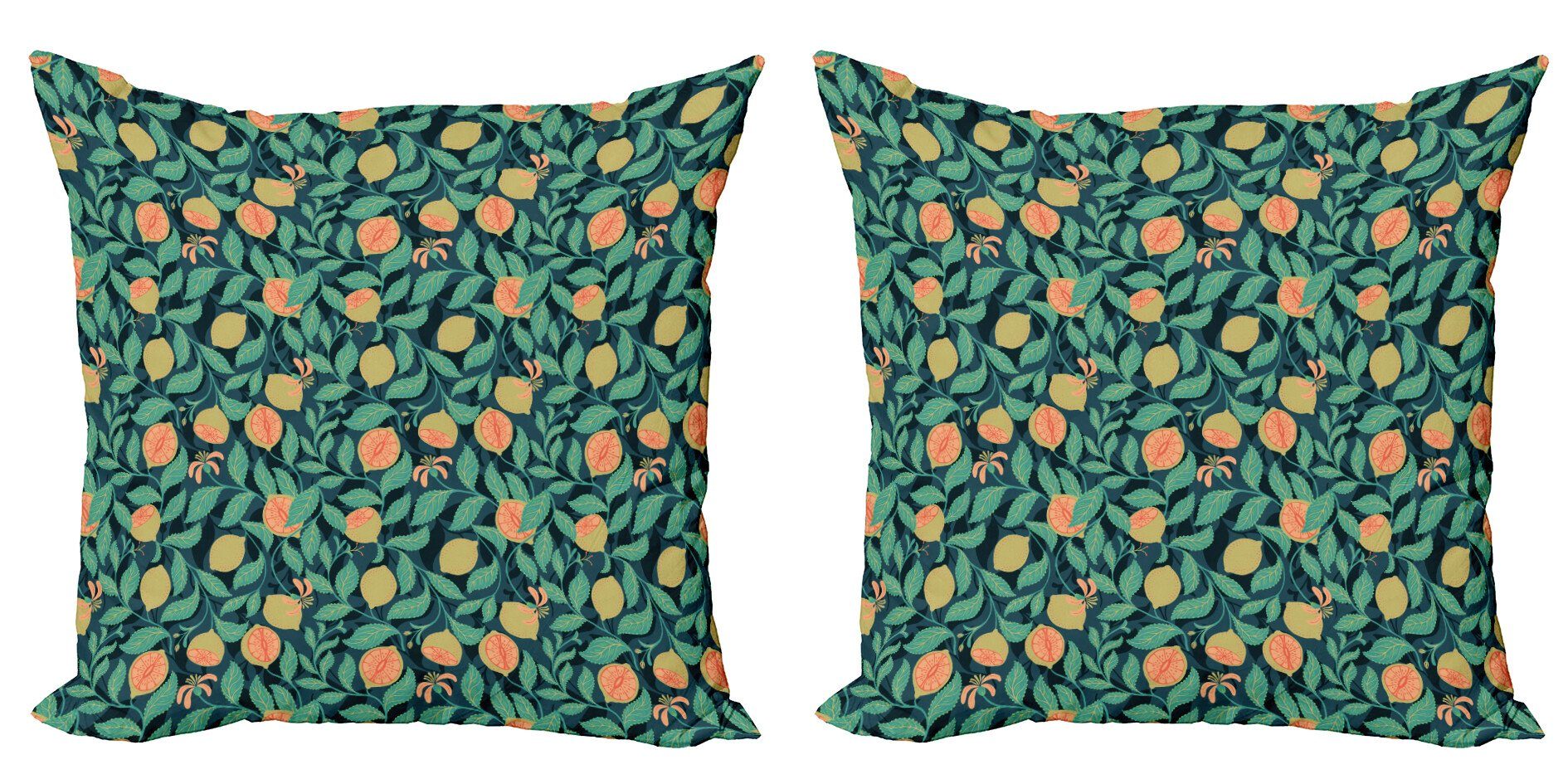Kissenbezüge Modern Accent Doppelseitiger Digitaldruck, Abakuhaus (2 Stück), Mandarine Citrus Blatt botanische Kunst