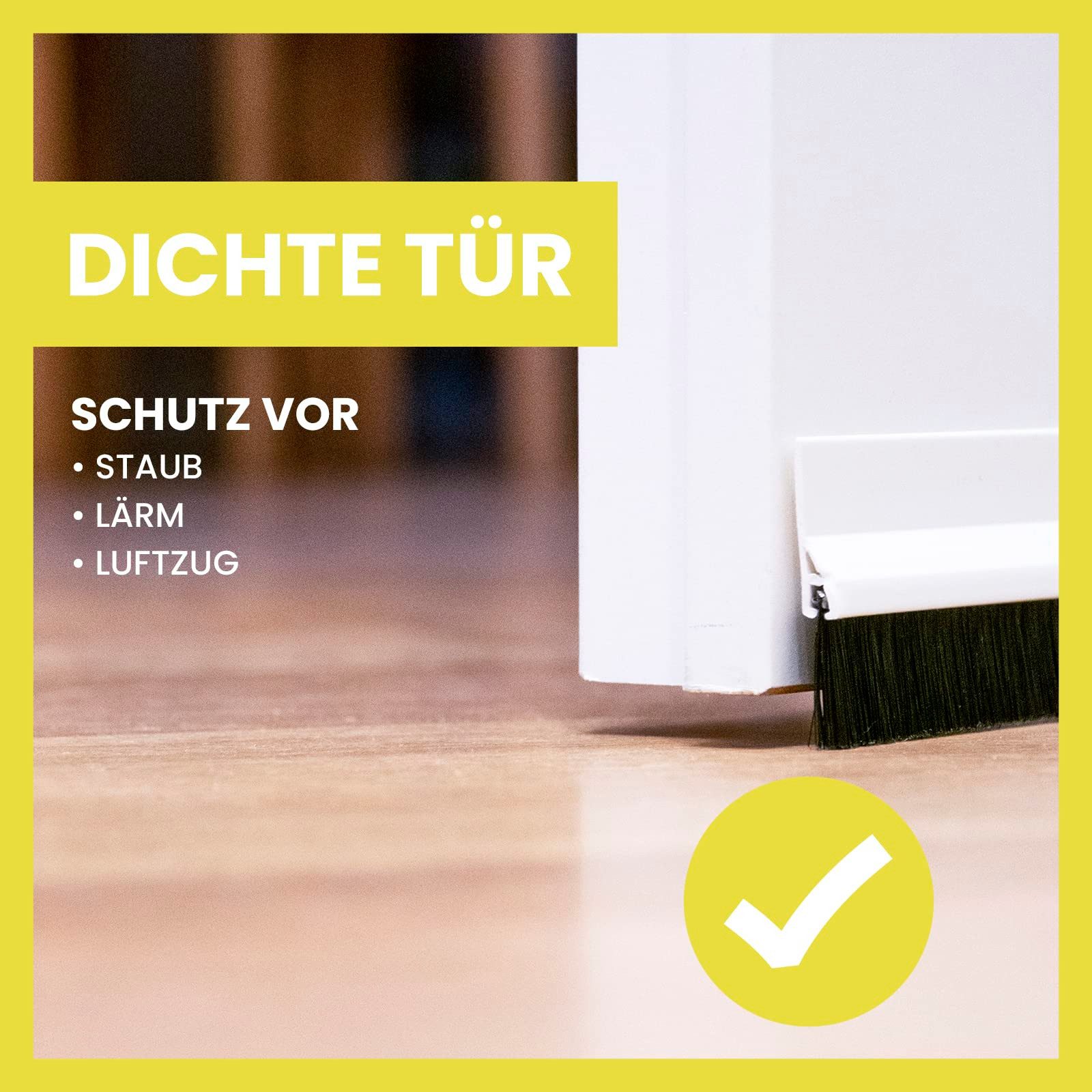 DQ-PP Türbodendichtung DQ-PP TÜRBODENDICHTUNG mit Bürste, 98 cm, Aluminium/PVC, Selbstklebend, Streifenbürste, Türbürstendichtung, Türdichtung, Bodenabdichtung