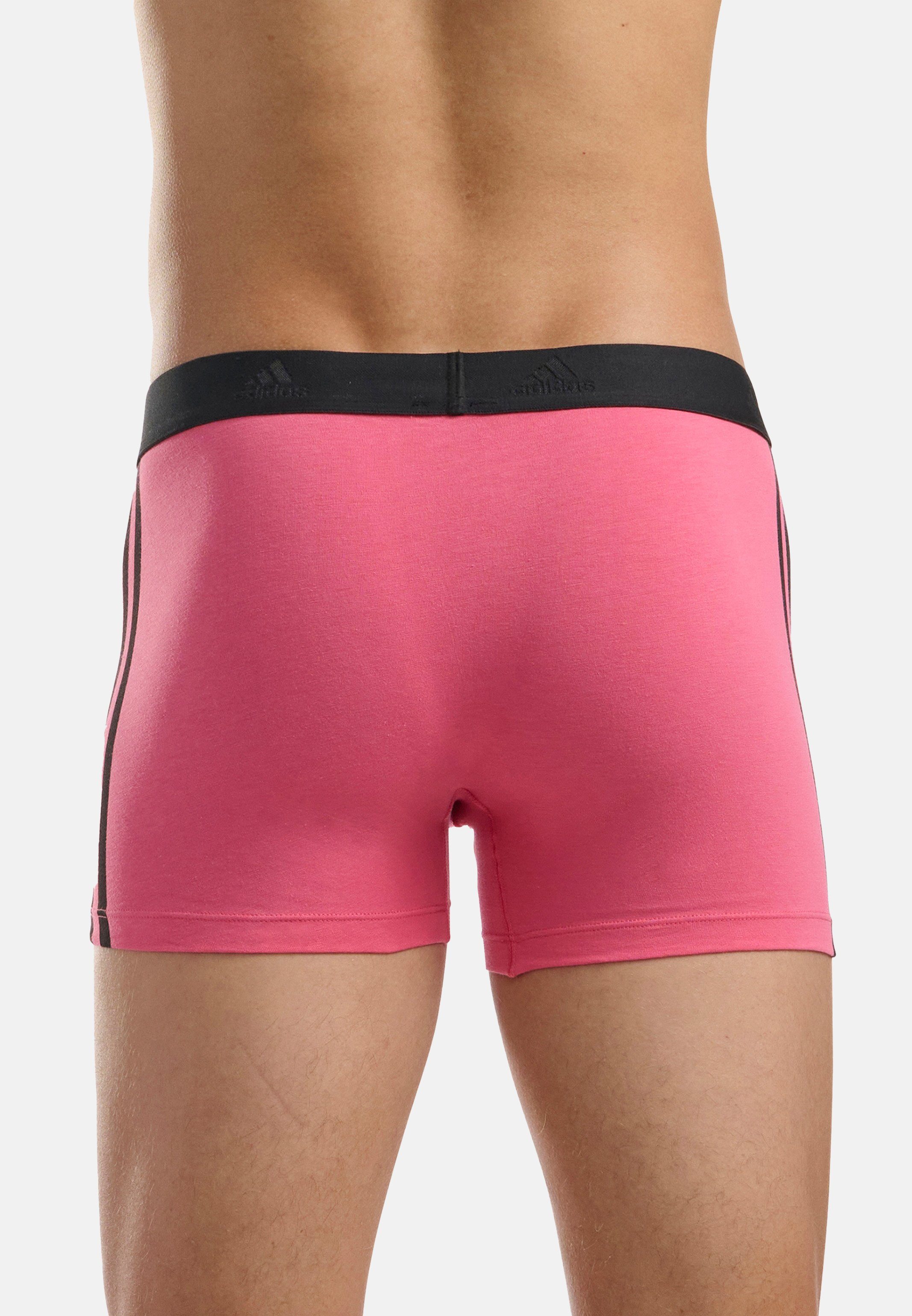 3-St) - Retro / Flex / Schwarz Pack Ohne - 959 Pant / adidas (Spar-Set, 3 3er Short - Active - (HW23) Eingriff Pink Sportswear Türkis Retro Boxer Cotton Baumwolle Stripes