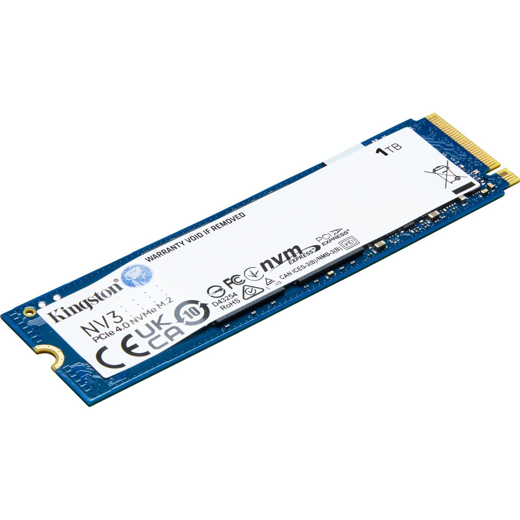 Kingston NV3 1TB NVMe SSD Gen4 M.2 2280 1000GB interne SSD (1 TB) M.2" 6000 MB/S Lesegeschwindigkeit, 4000 MB/S Schreibgeschwindigkeit, PCIe 4.0 NVMe, effiziente Gen4 Technik, M.2 2280