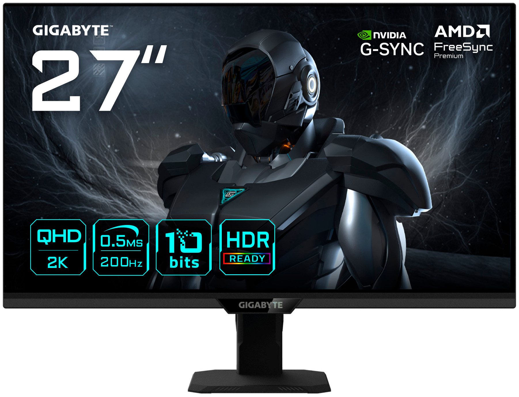 Gigabyte G27Q20T Gaming-Monitor (68,5 cm/27 ", 2560 x 1440 px, QHD, 1 ms Reaktionszeit, 200 Hz, IPS, neigbar, 3 Jahre Herstellergarantie)