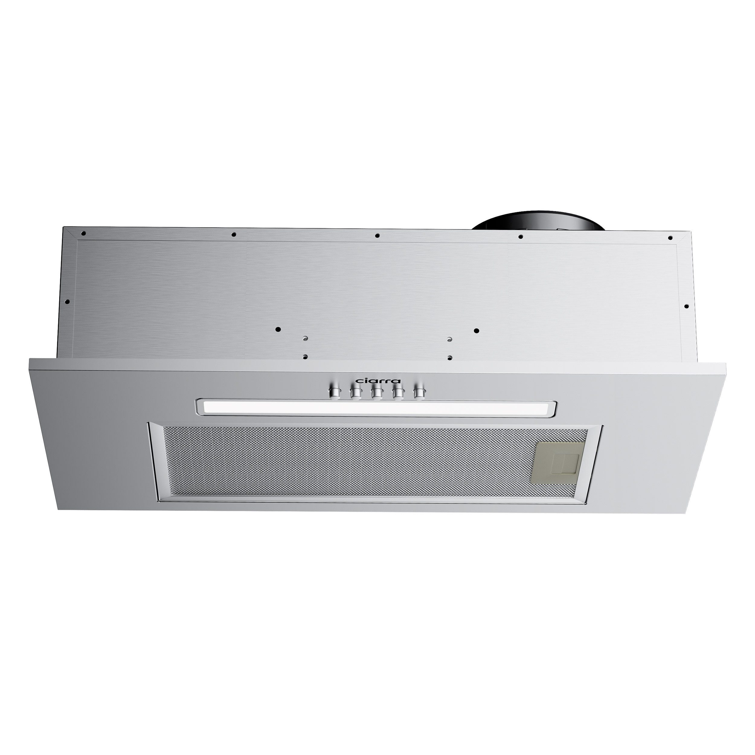 CIARRA Unterbauhaube 52 cm Einbauhaube leise für Küchenschrank 300 m³/h Abluft VMS5913D Einbau-Dunstabzugshaube aus Edelstahl 3 Stufen mit LED Druckknopf