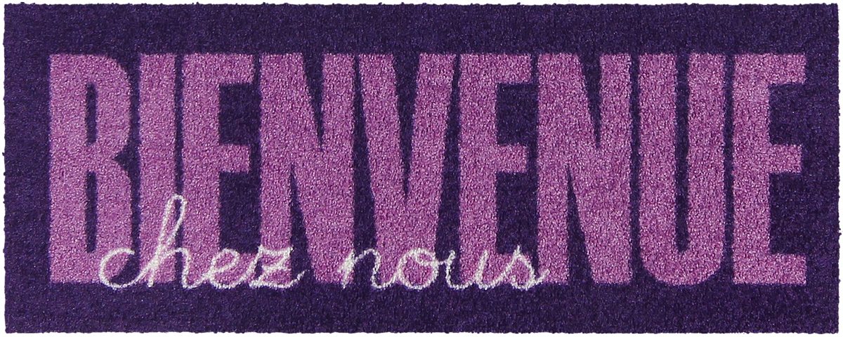 Salonloewe Läufer Fußabtreter klein 30x75 Bienvenue Type violet, Läufer Mini, Höhe: 300 mm