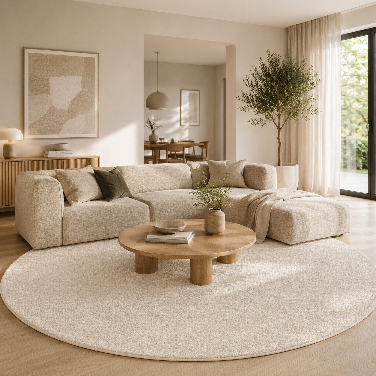Pergamon Hochflor-Teppich Hochflor Langflor Teppich Super Soft Melia Rund, Rund, Höhe: 20 mm