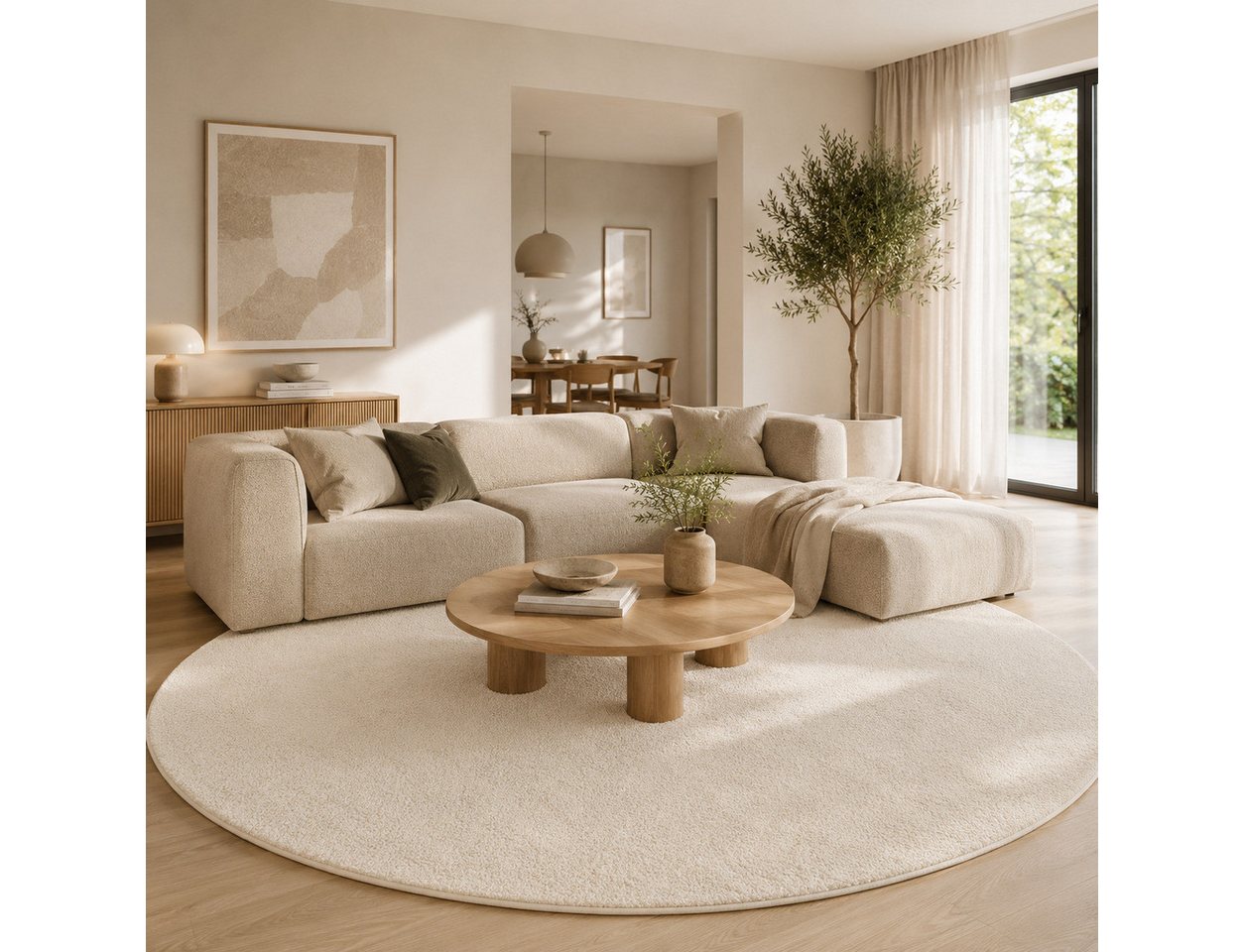 Pergamon Hochflor-Teppich Hochflor Langflor Teppich Super Soft Melia Rund, Rund, Höhe: 20 mm
