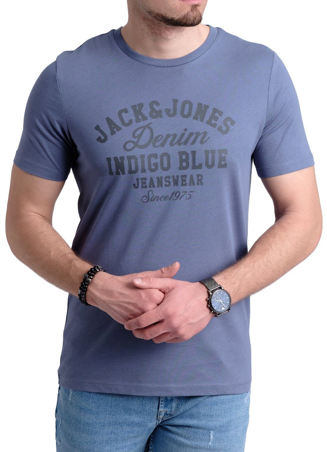 Jack & Jones Print-Shirt T-Shirt mit Aufdruck aus Baumwolle OPT 6