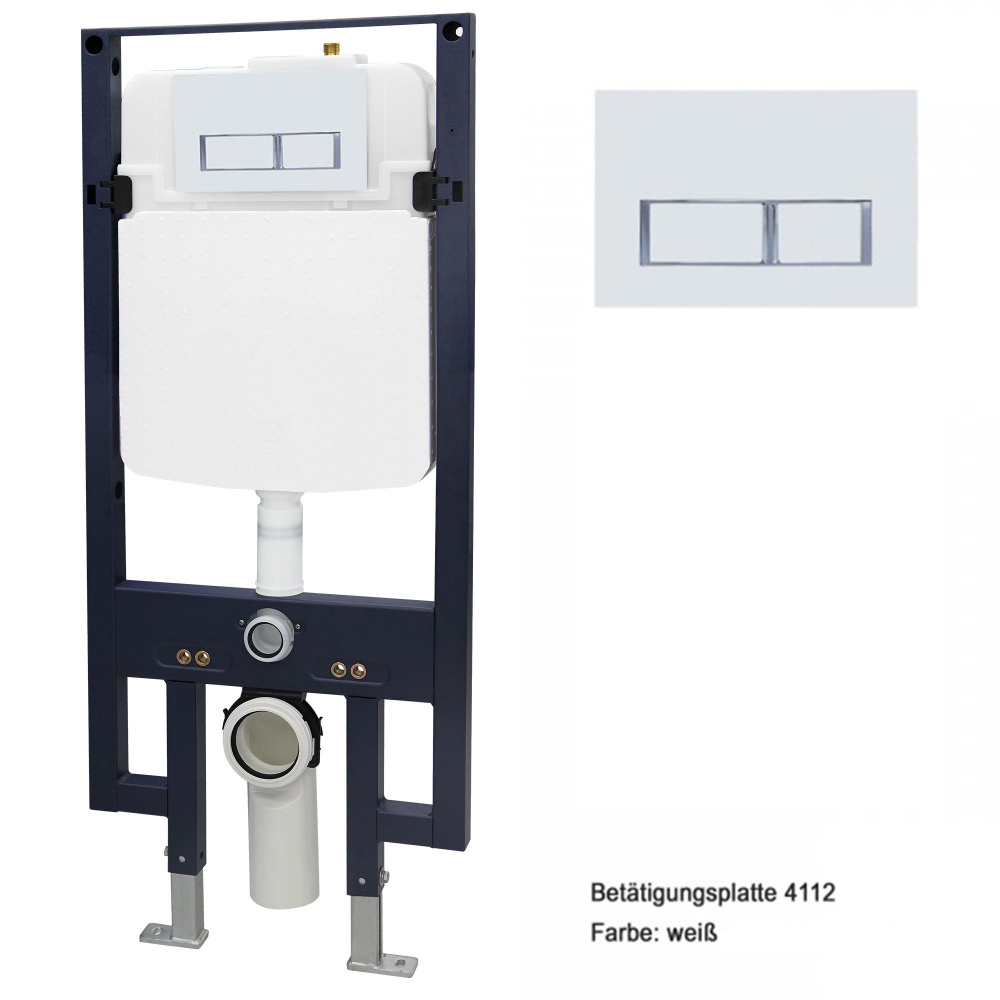 Bernstein WC-Komplettset Wand-WC NT2039, Wandmontage, (WC-Komplettset 3-St. WC NT2039; Vorwandelement G3008; ausgewählte Betätigungsplatte), Mit Vorwandelement G3008 und wählbarer Betätigungsplatte