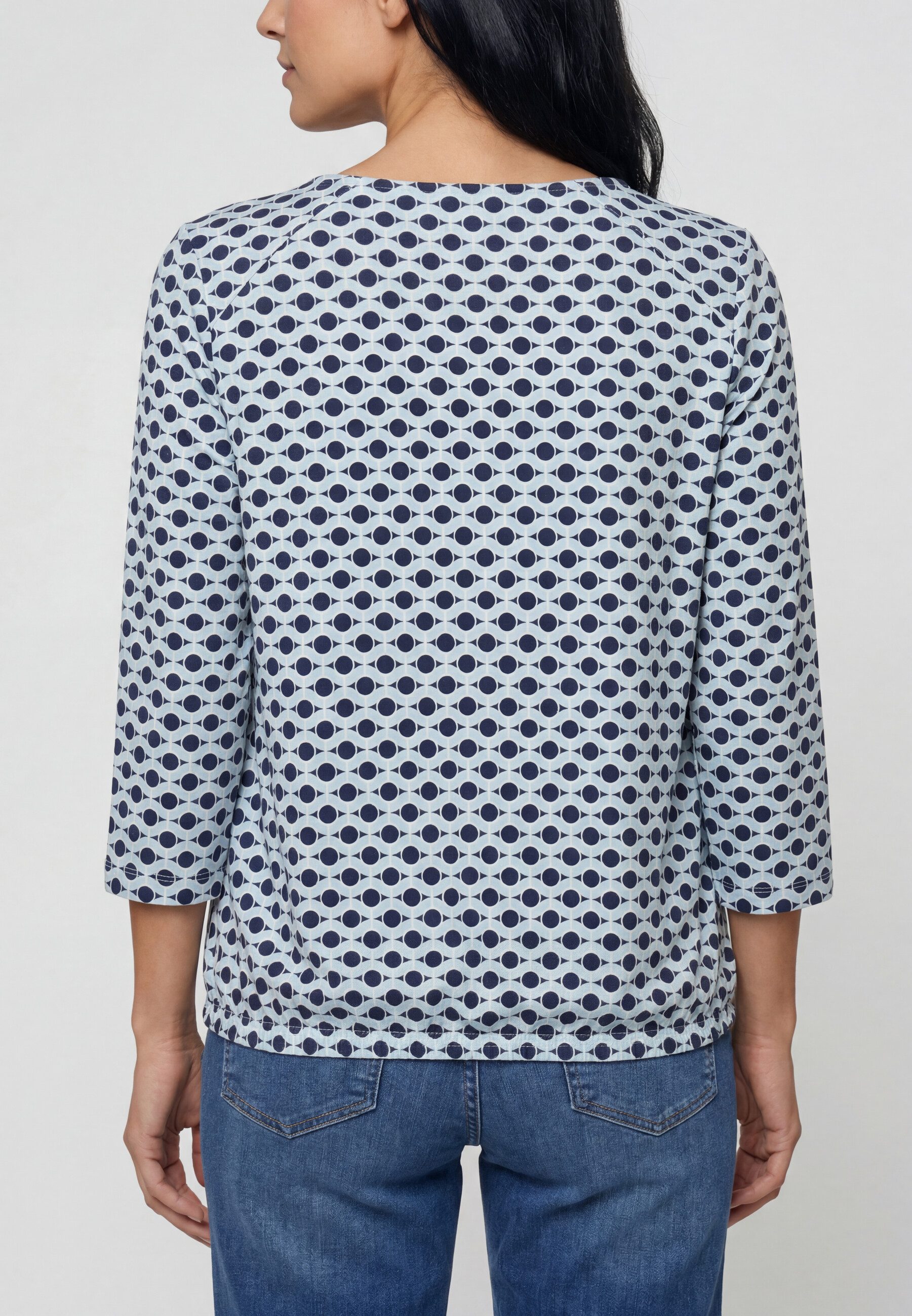 Olsen Tunikashirt Shirt mit Allover-Dessin und Tunikaausschnitt