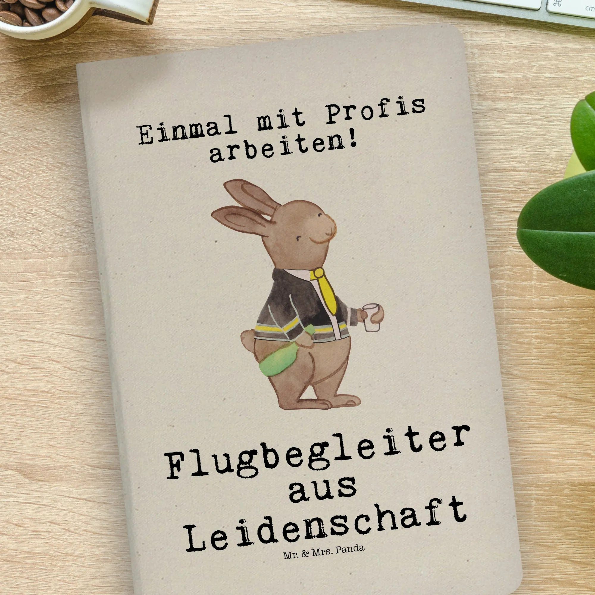 Thumbnail - Mr. & Mrs. Panda Notizbuch Flugbegleiter Leidenschaft - Transparent - Geschenk, Flugsteward, Fli Mr. & Mrs. Panda, Kreat...