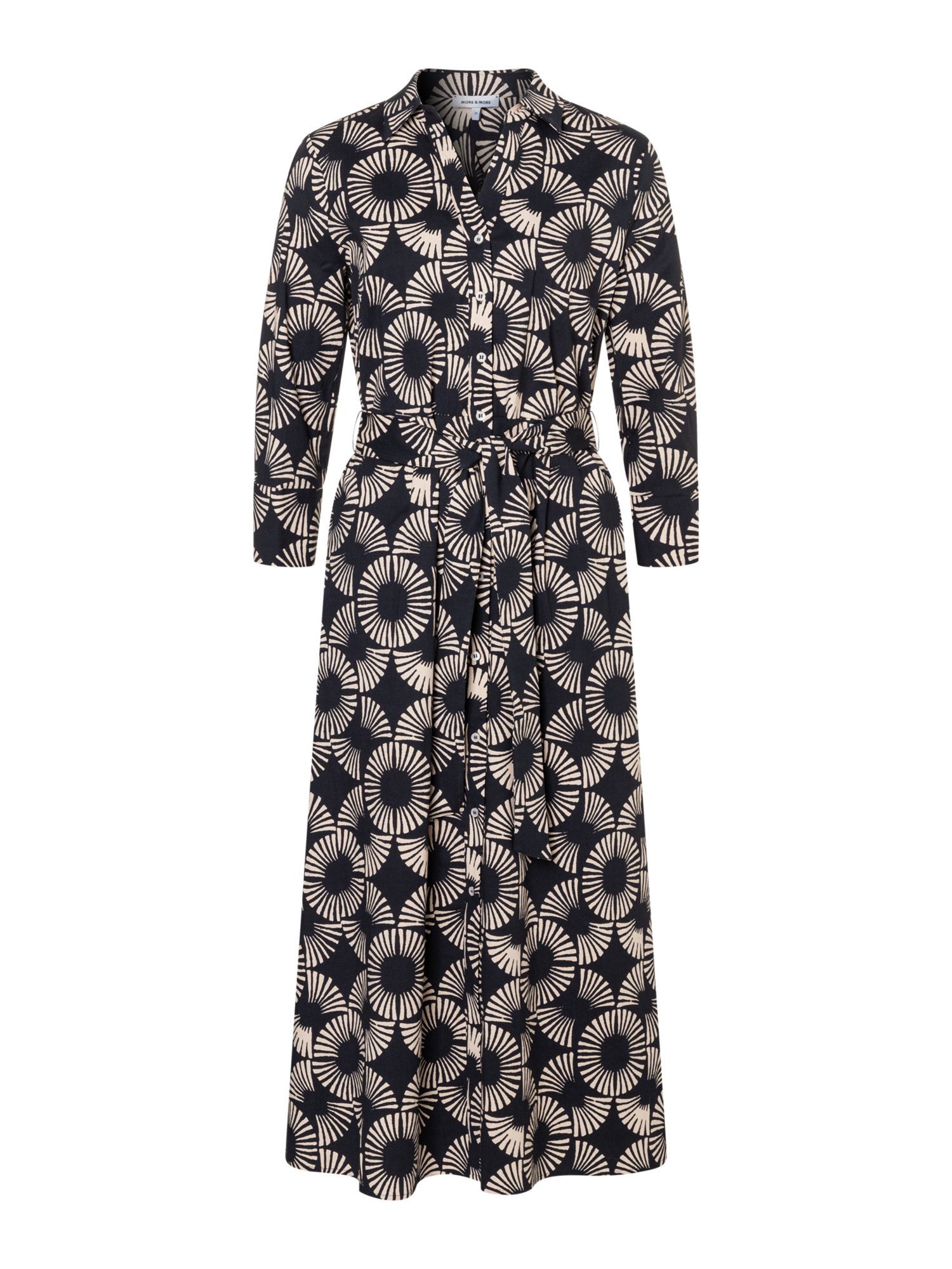 MORE&MORE Blusenkleid langes Hemdblusenkleid mit Print