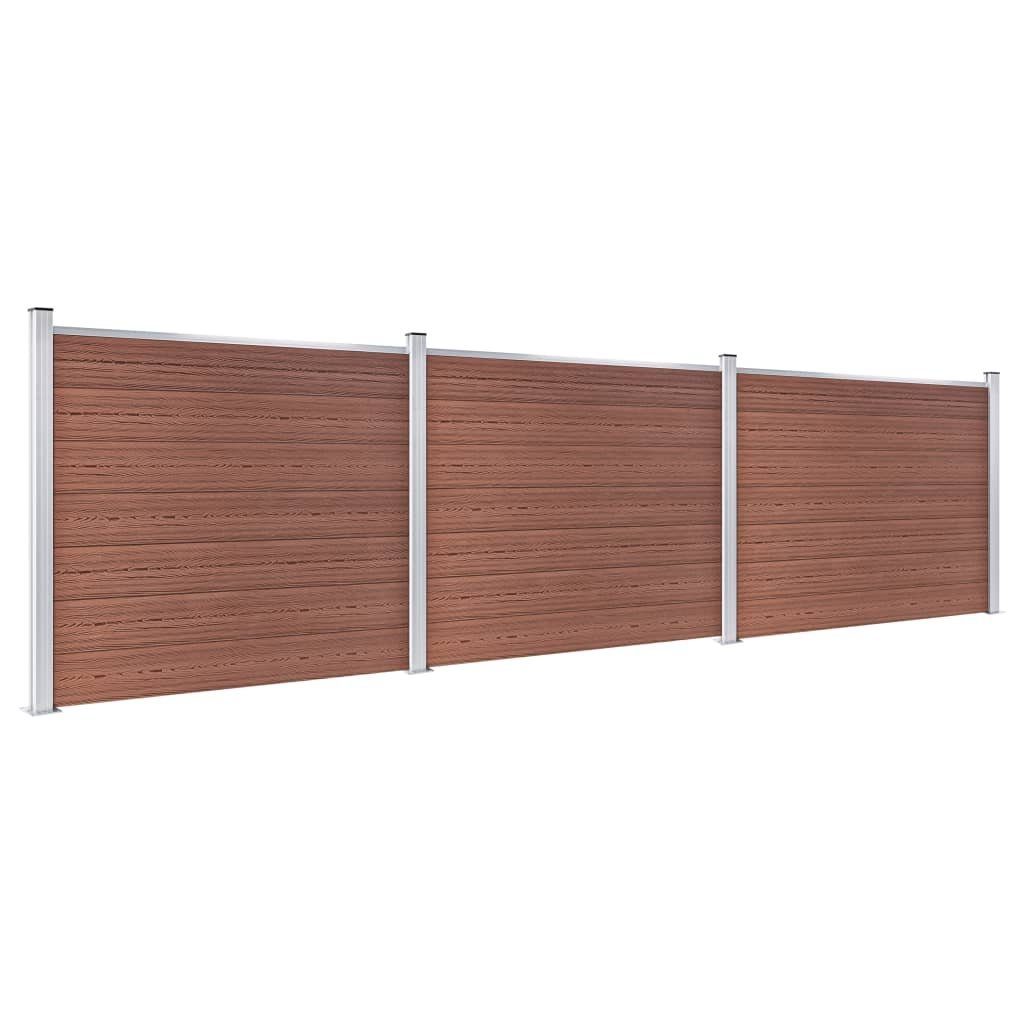 vidaXL Gartentor Zaunelement Set WPC 526x146 cm Braun