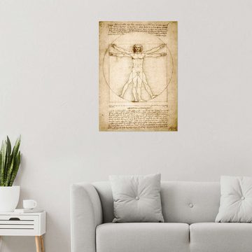 Posterlounge Wandfolie Leonardo da Vinci, Vitruvianischer Mensch, Arztpraxis Illustration
