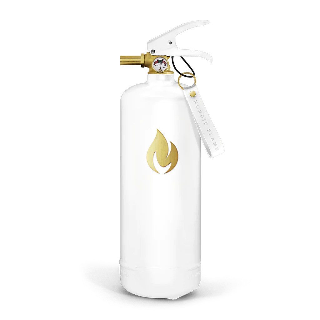 Nordic Flame Dekoobjekt Огнетушитель GOLD EDITION weiß 2 KG