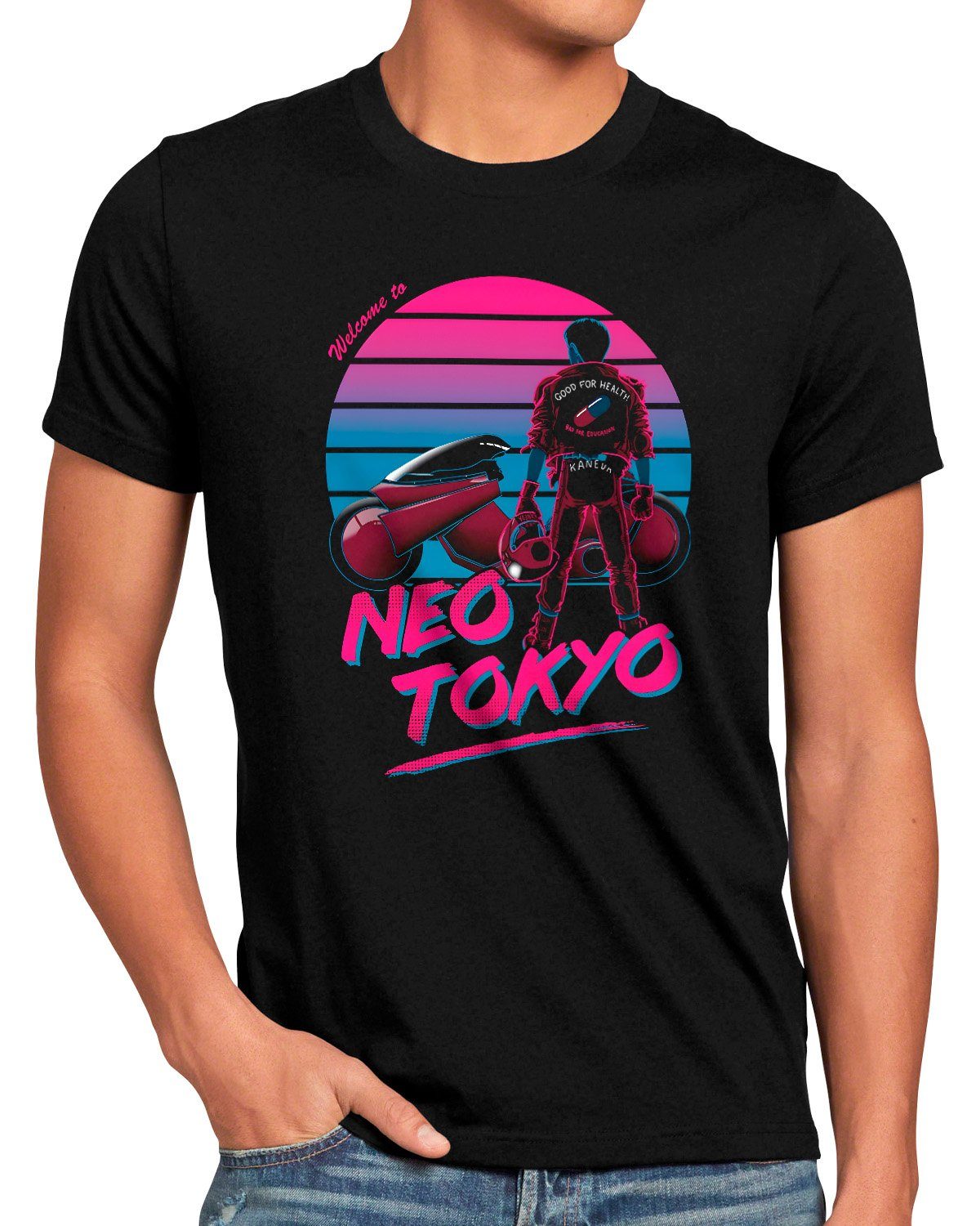 Ride japan cosplay Motorbike manga anime Print-Shirt akira style3 Herren T-Shirt