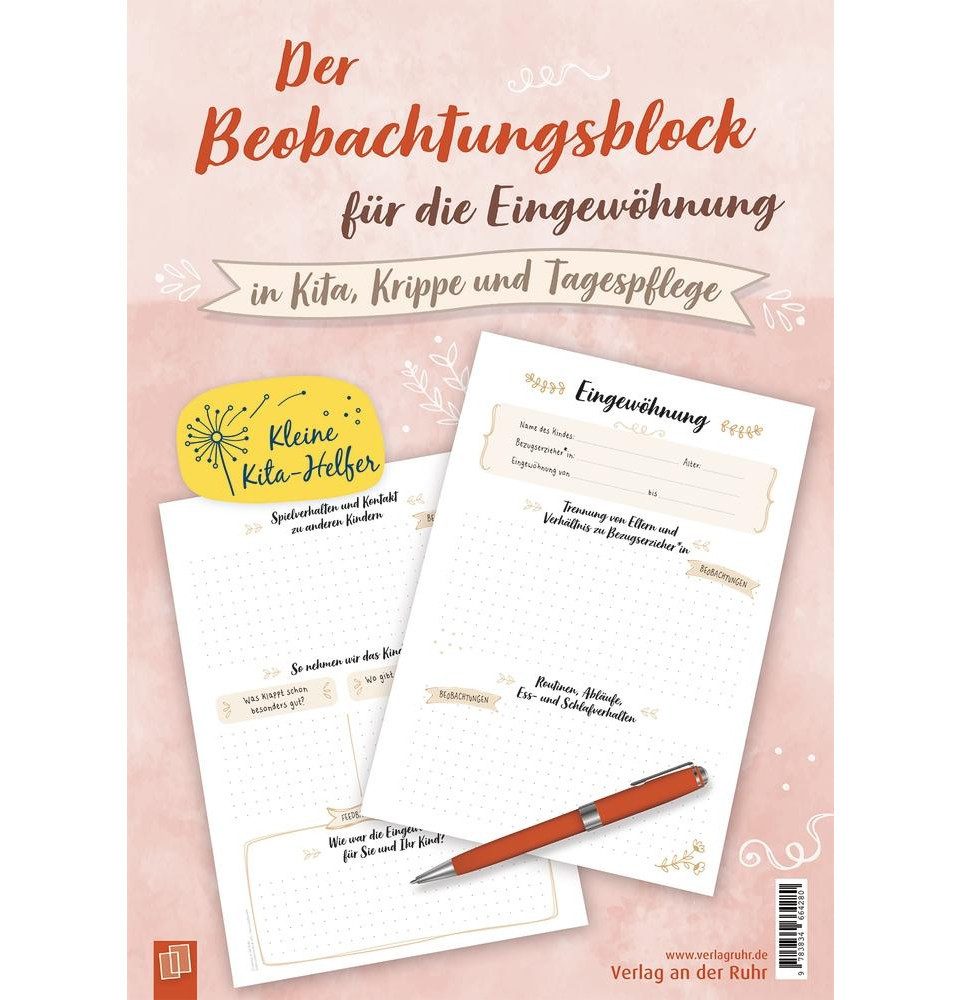 Verlag an der Ruhr Notizzettel Beobachtungsblock für die Eingewöhnung