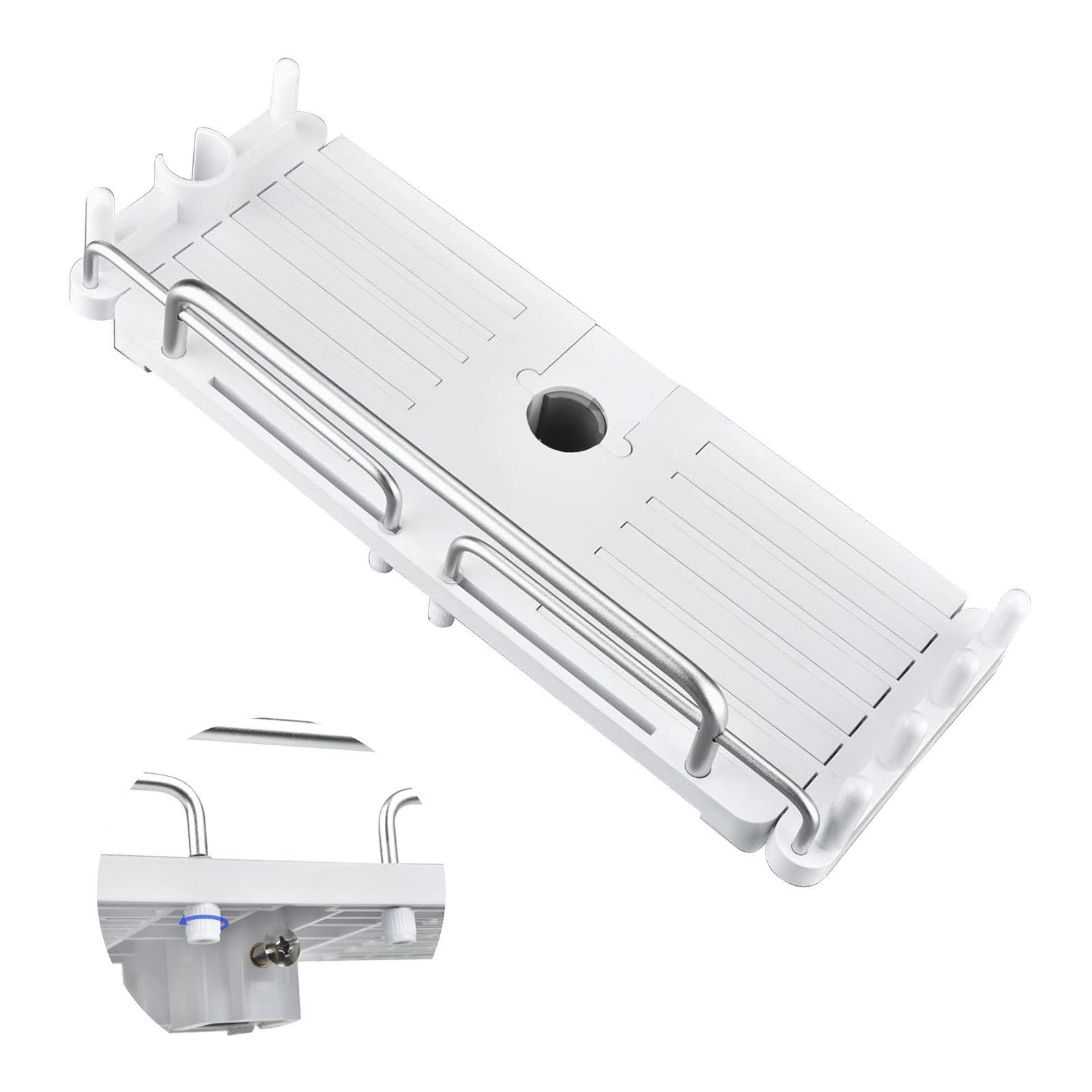 REDOM Duschablage Teleskopisch dehnbar Duschregal Badregal, Dusche Rack Ablage mit Schnappgelenk 1-tlg., Verstellbar Höhe und Breite 32-48cm, ohne Bohren