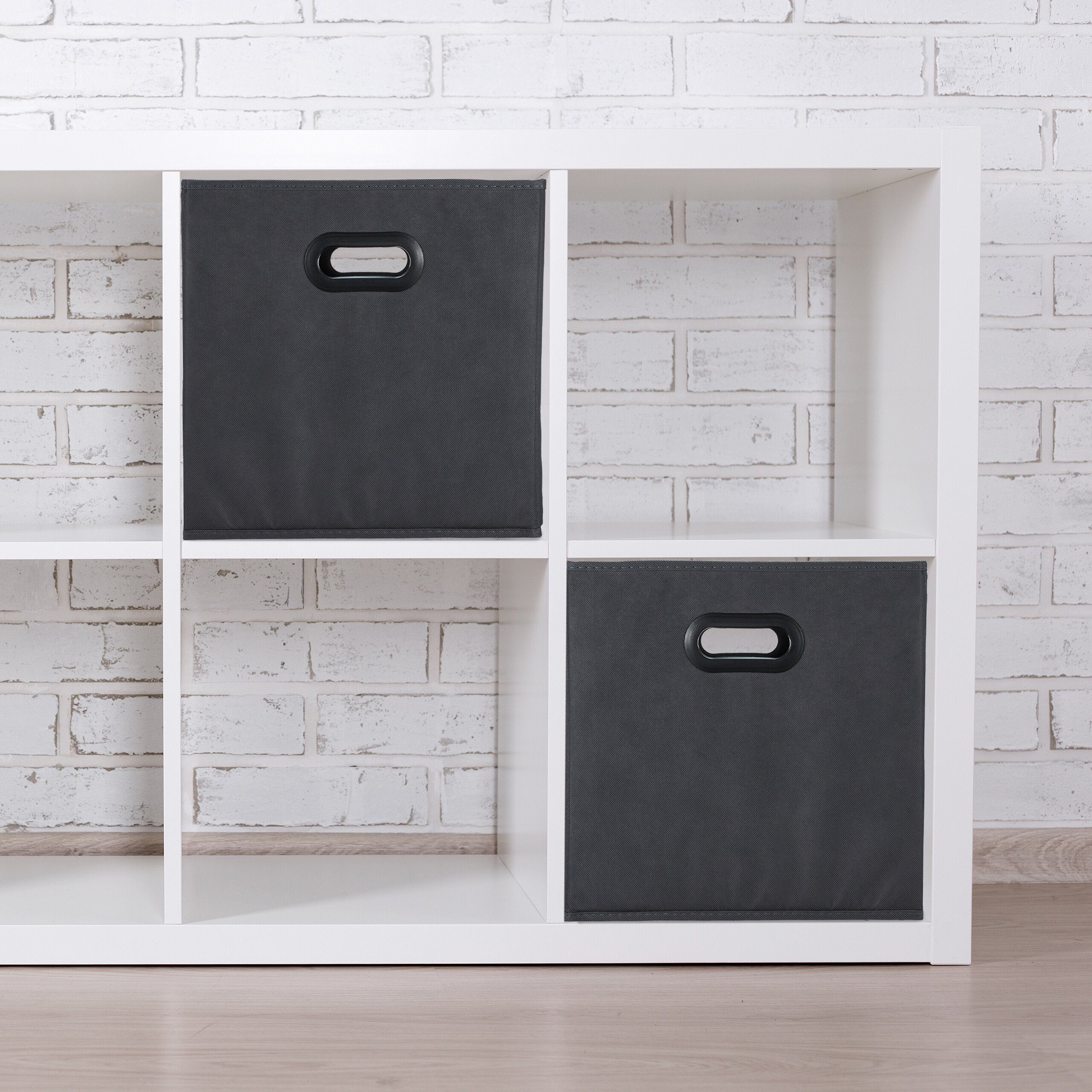 relaxdays Aufbewahrungsbox in Anthrazit 4er Set