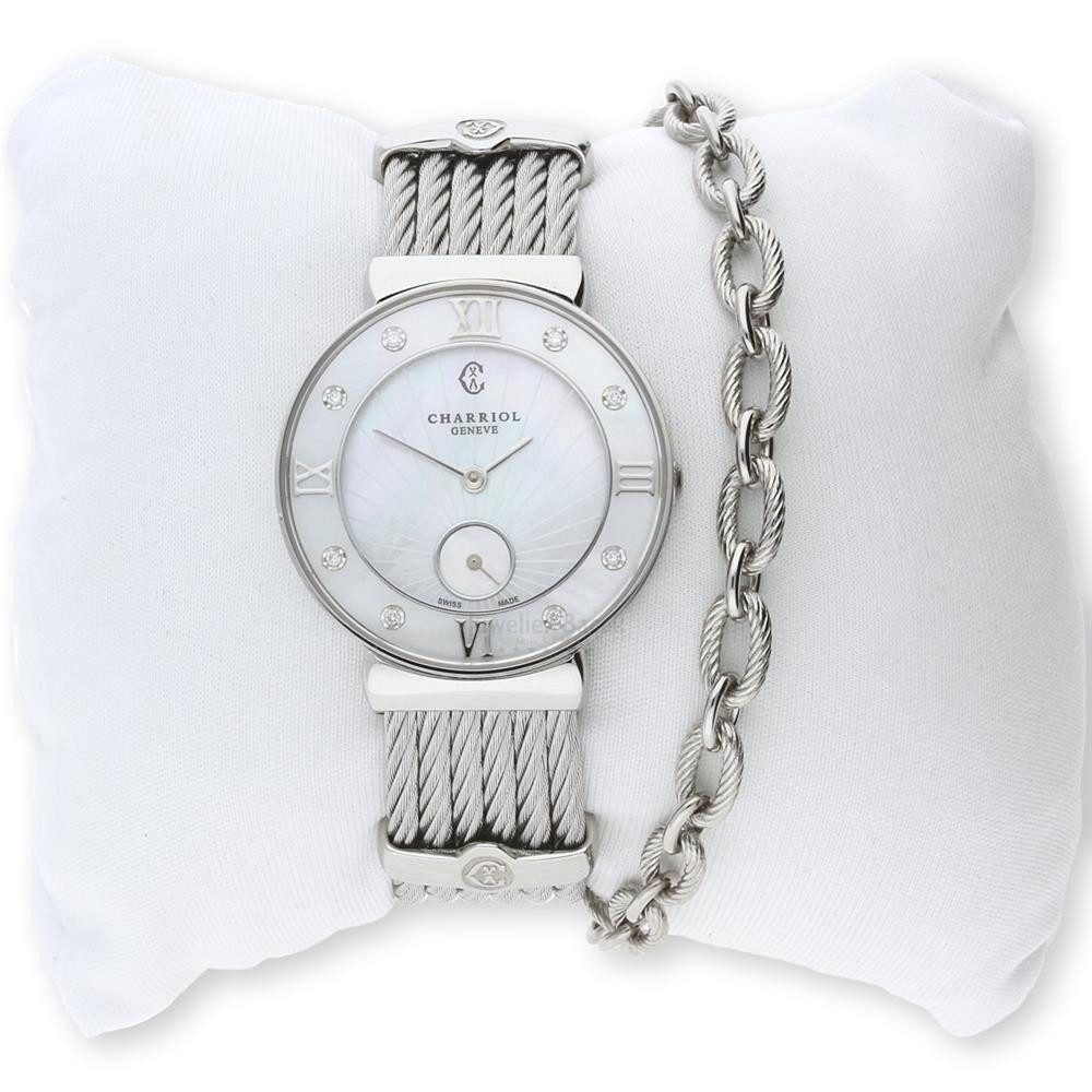 Quarzuhr Charriol Damenarmbanduhr ST30SD.560.008 St. Tropez Edelstahl mit Diama