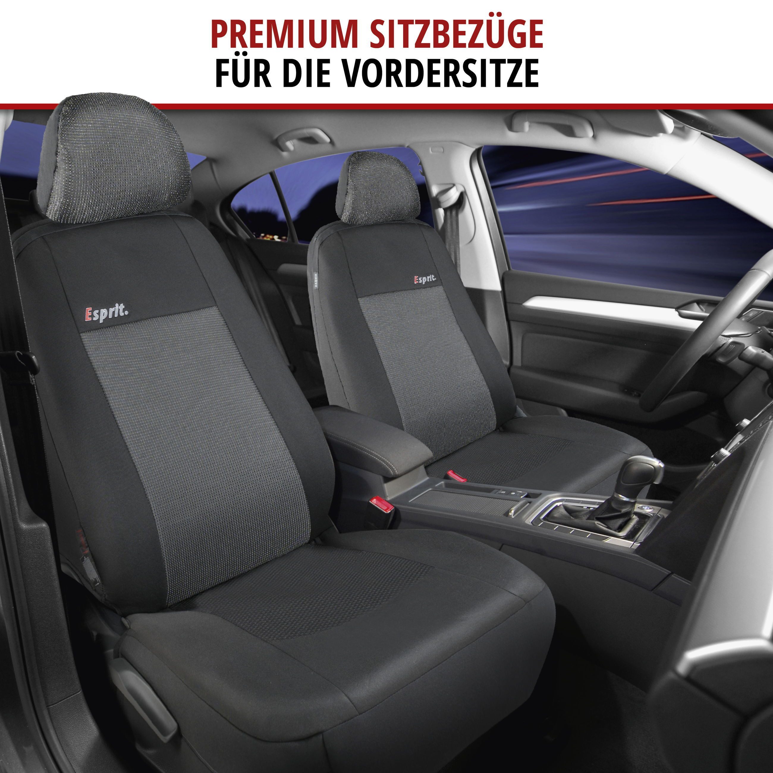 WALSER Autositzbezug Autositzbezug Esprit, 2 Vordersitzbezüge 2tlg, 2 Kopfstützenbezüge, 6-tlg.