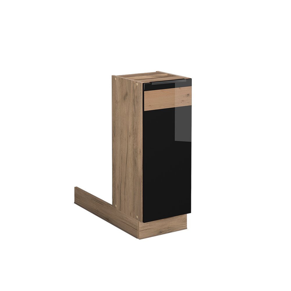 Vicco Unterschrank Fame-Line, Schwarz Hochglanz/Goldkraft Eiche, günstig online kaufen
