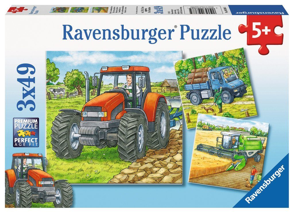 Teile x Ravensburger Landmaschinen Ravensburger Puzzle Kinder 49 Puzzle Puzzleteile 49 09388, 3 Große
