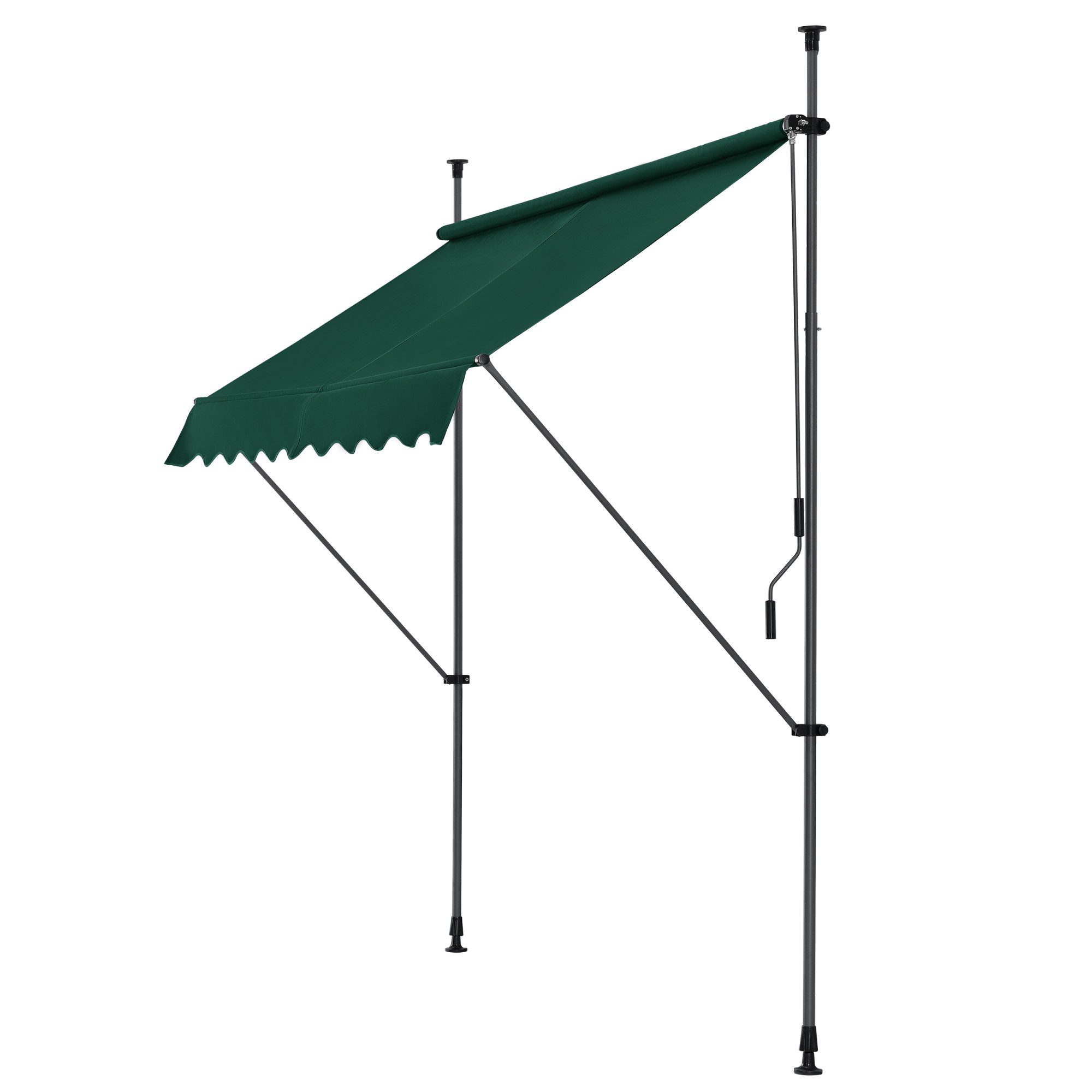 pro.tec Klemmmarkise »Stem« ohne Bohren Stahlgestell 150x120x220-309 cm Dunkelgrün