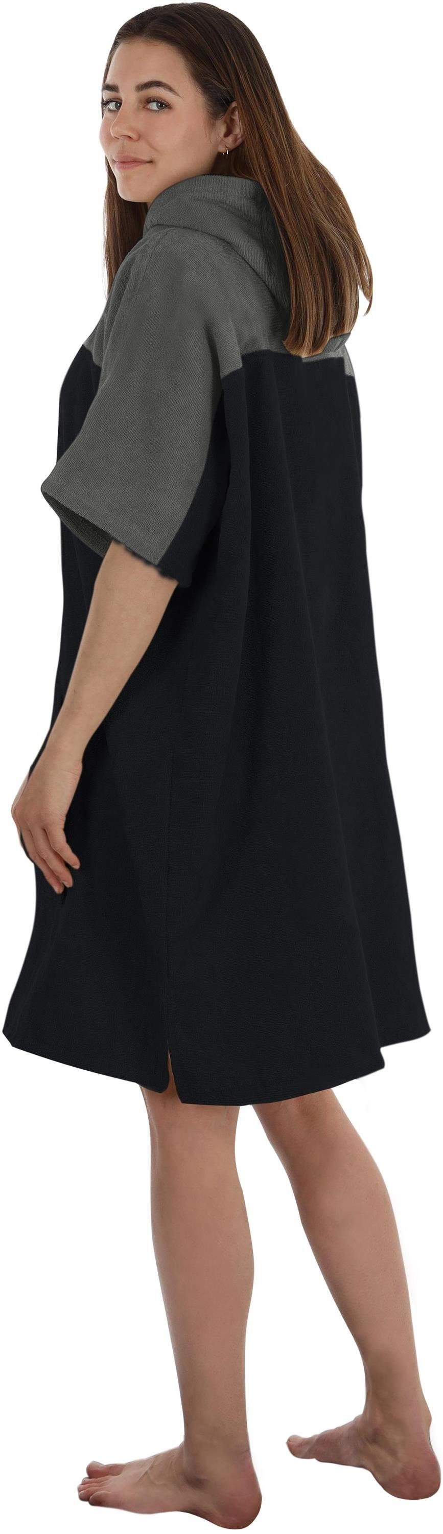 normani Badeponcho Damen Surfer Poncho Kuta, Bio-Baumwolle, Kapuze, Schlupf, Badeponcho aus 100 % saugstarker Bio-Baumwolle