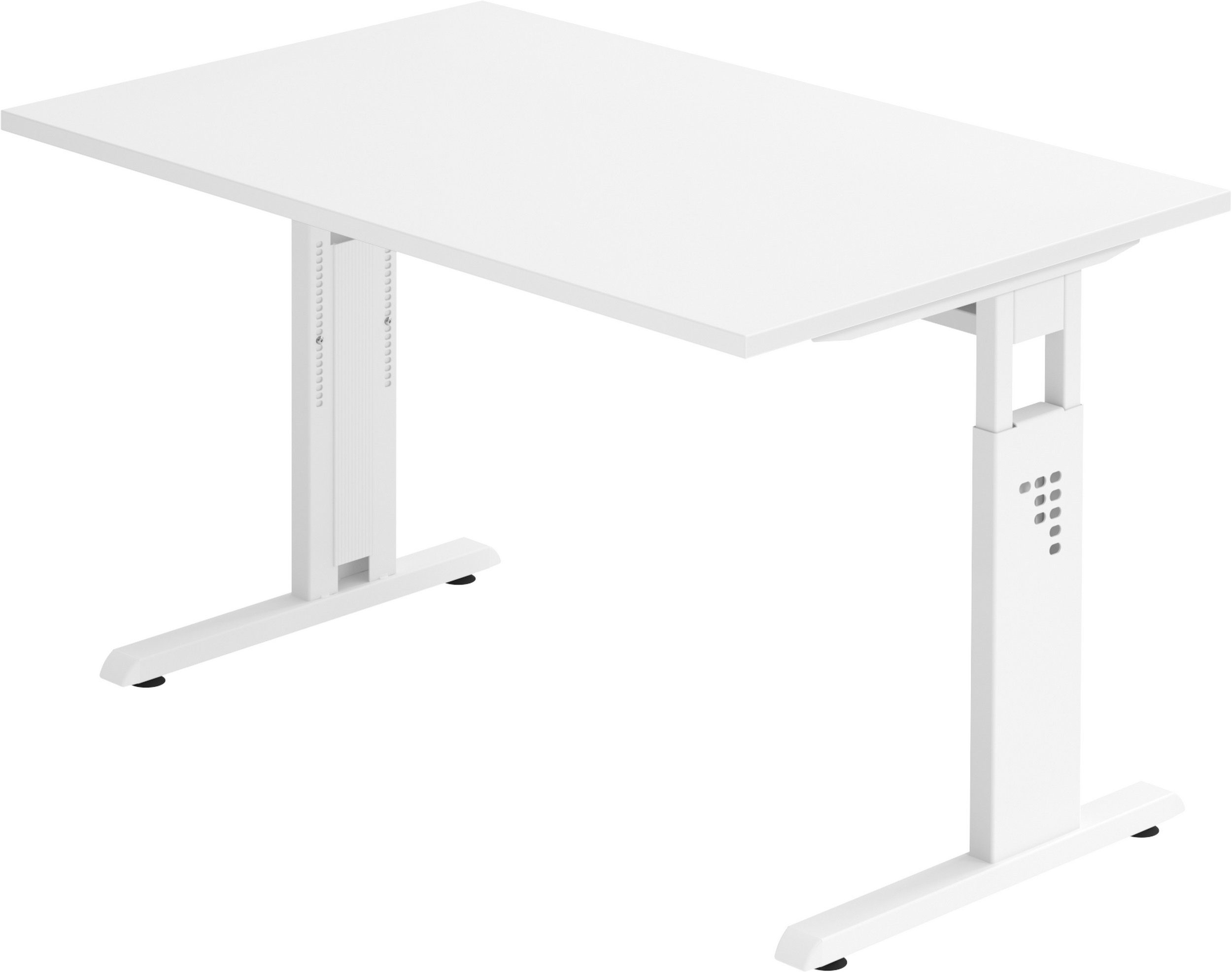 bümö Schreibtisch Schreibtisch Serie-O, Rechteck: 120 x 80 cm - Dekor: Weiß - Gestell: Weiß