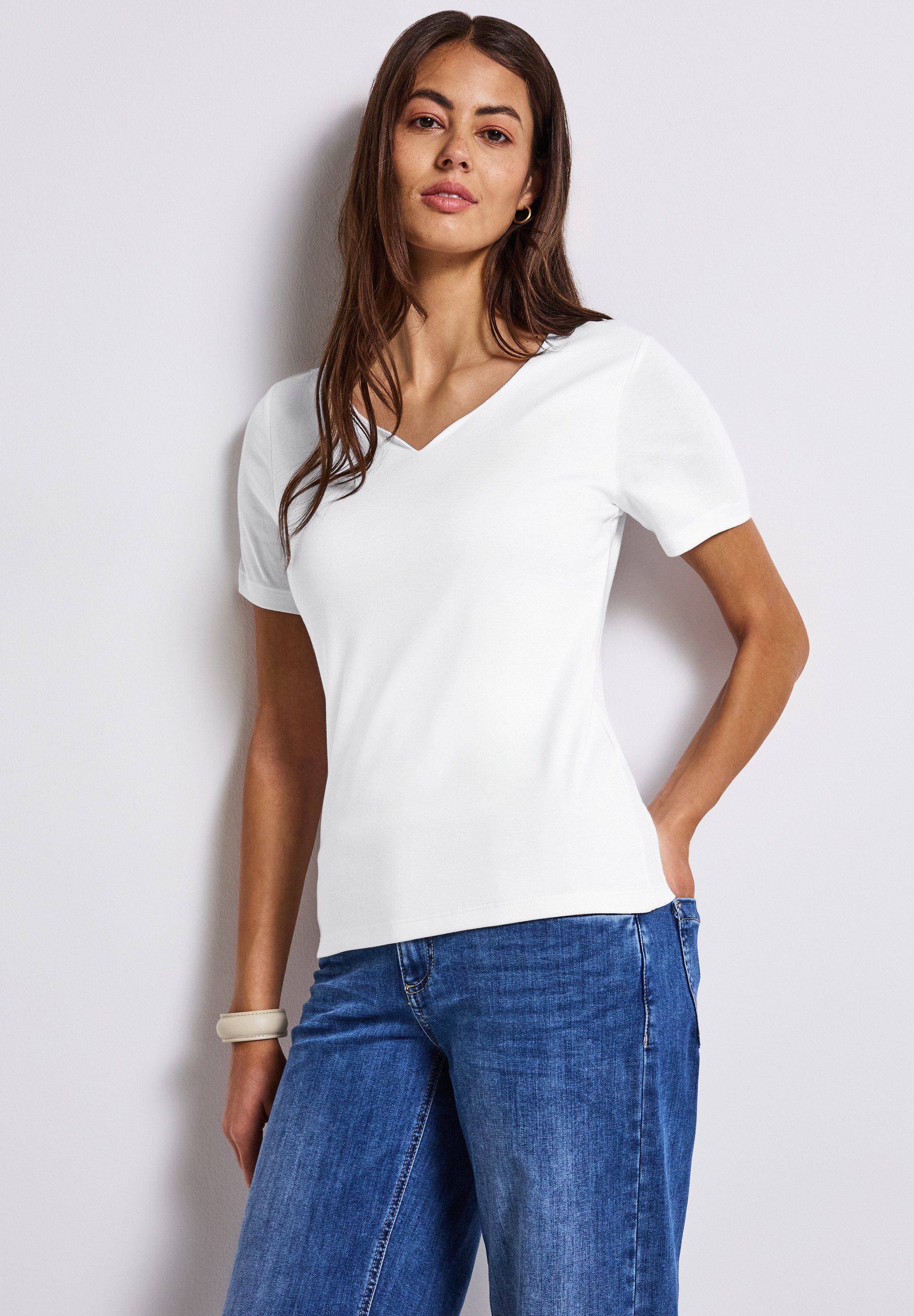 STREET ONE T-Shirt mit Herzausschnitt günstig online kaufen