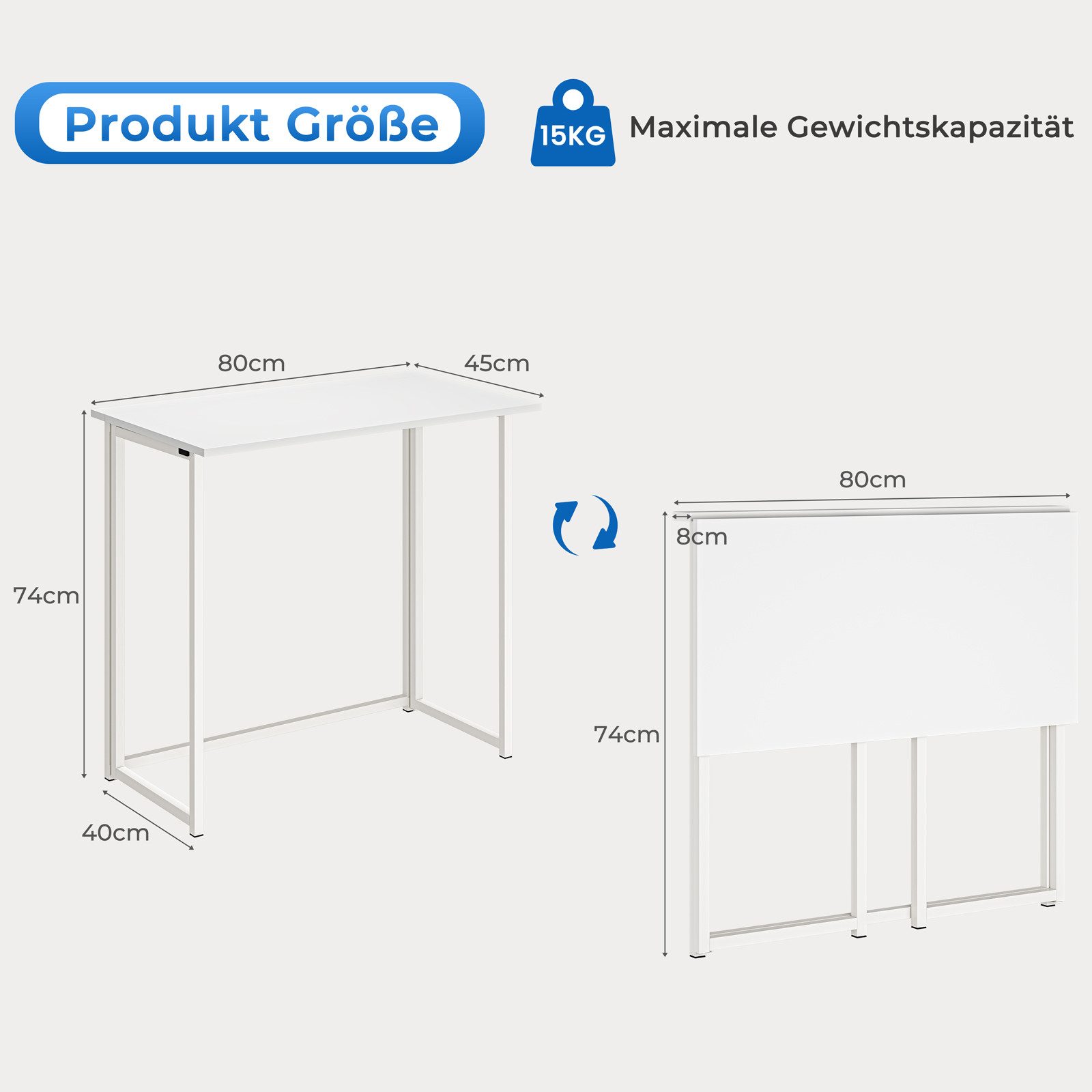 NAIMP Schreibtisch faltbar Computertisch Klapptisch Arbeitstisch Bürotisch günstig online kaufen