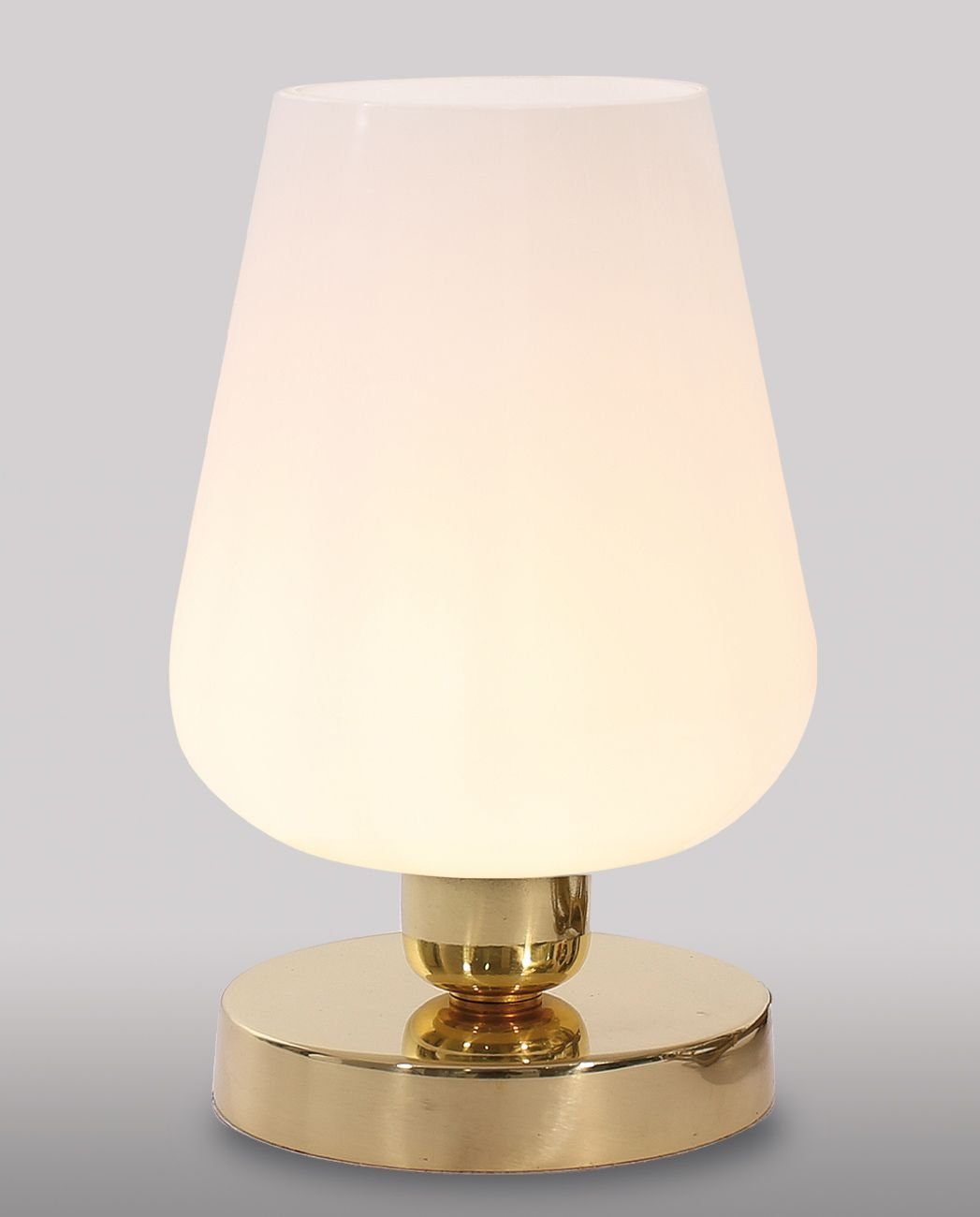 Licht-Erlebnisse Nachttischlampe DALIA, ohne Leuchtmittel, Tischlampe Wohnzimmer massives Messing Premium E27 Vintage Design