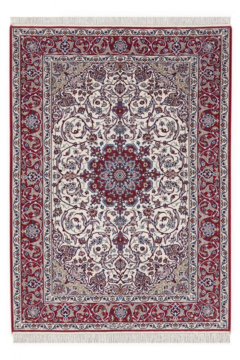 Nain Orientteppich Seidenkette Isfahan 135x182 Trading, mm Handgeknüpfter rechteckig, Höhe: Orientteppich, 6