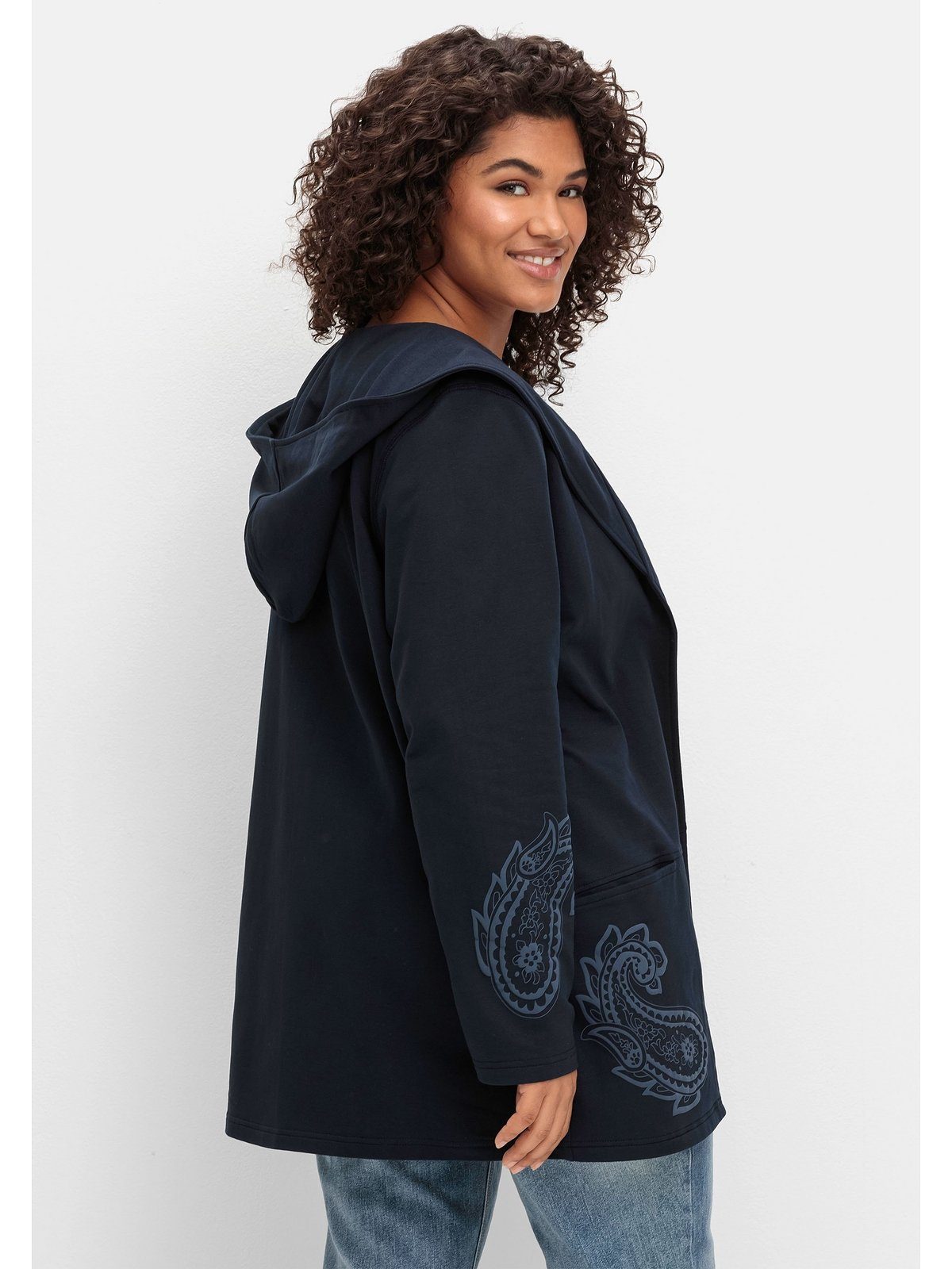 sheego by Joe Browns Sweatjacke Große Größen mit Paisleydruck