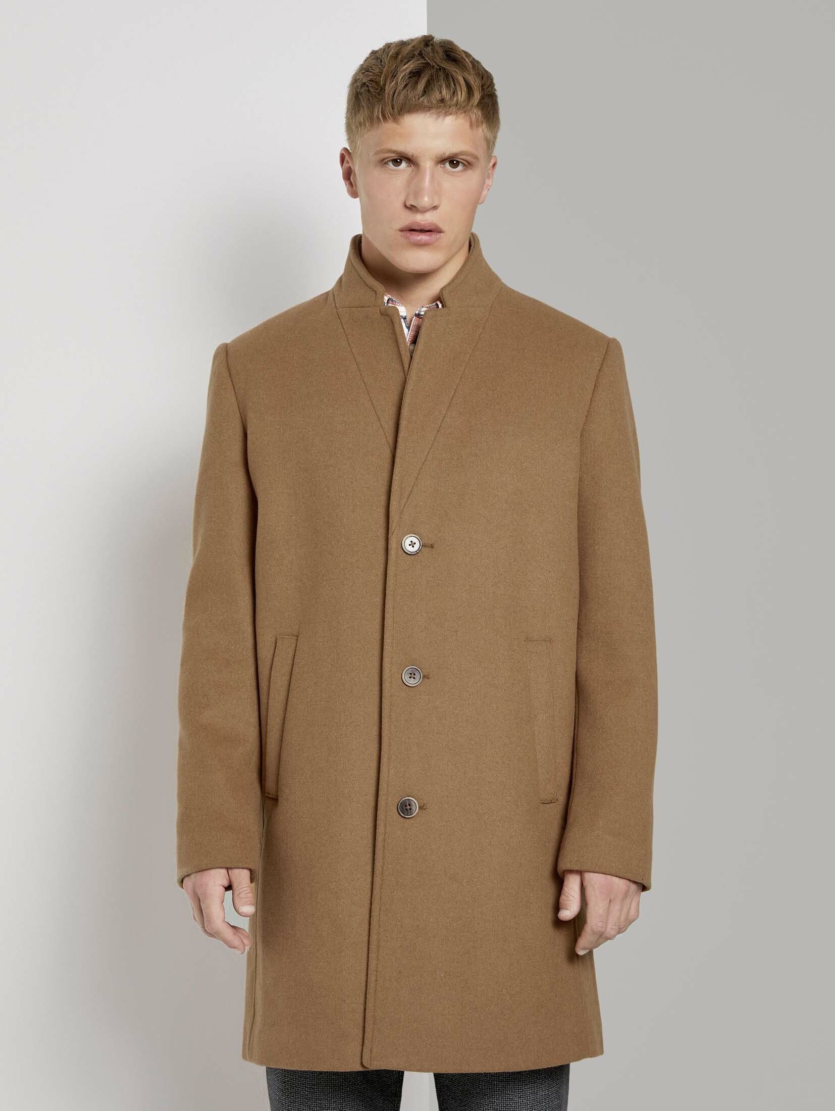 TOM TAILOR Denim Lederjacke »Moderner Mantel aus Wollgemisch« online kaufen  | OTTO