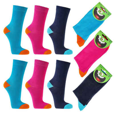 Socks 4 Fun Langsocken 3192 (Packung, 9-Paar, 9 Paar) unifarbene Kinder Socken, Jungen & Mädchen, Kindersocken