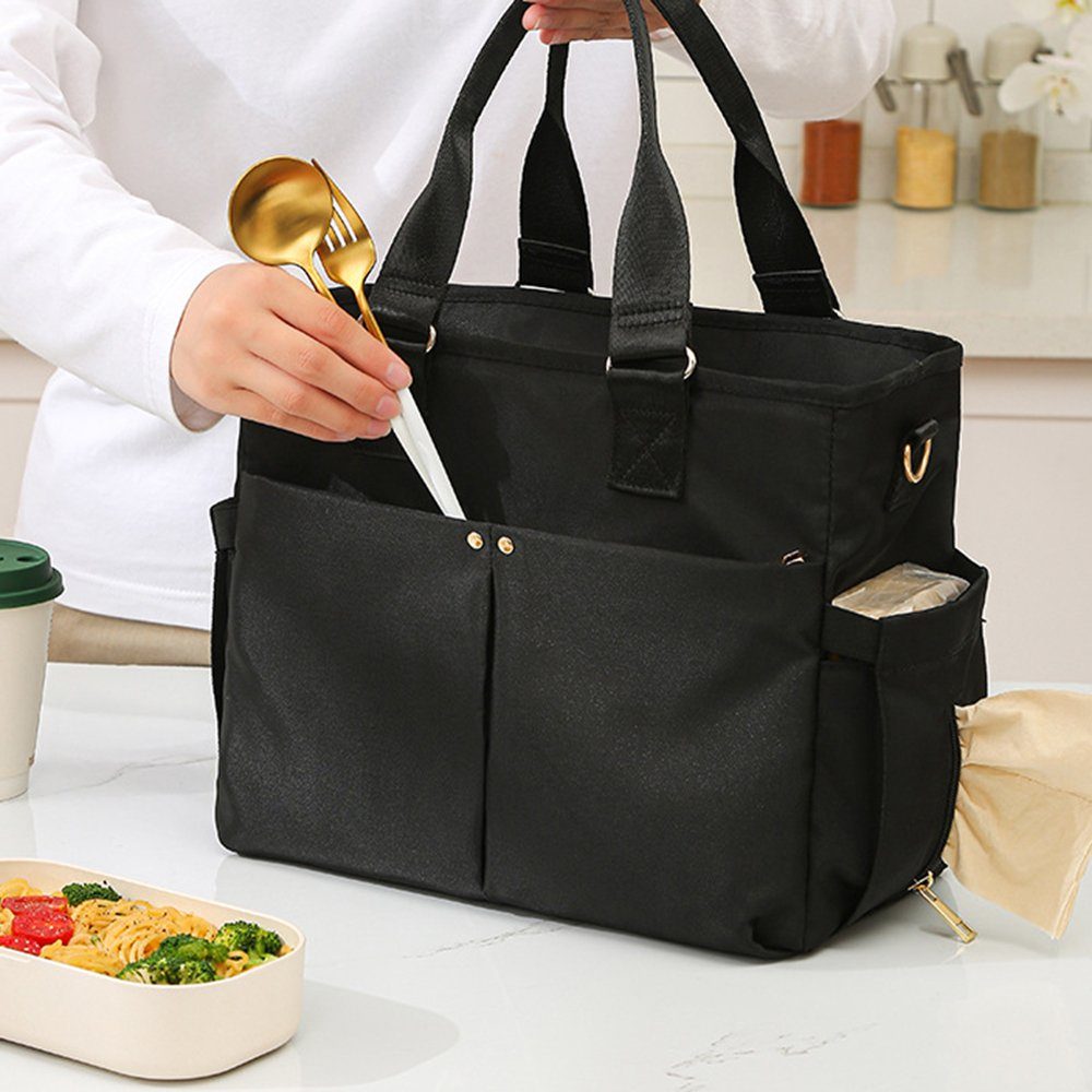 Lunchtasche Taschen, Mit Blusmart Mehreren black Große Isolierte Picknickkorb Wasserdichte