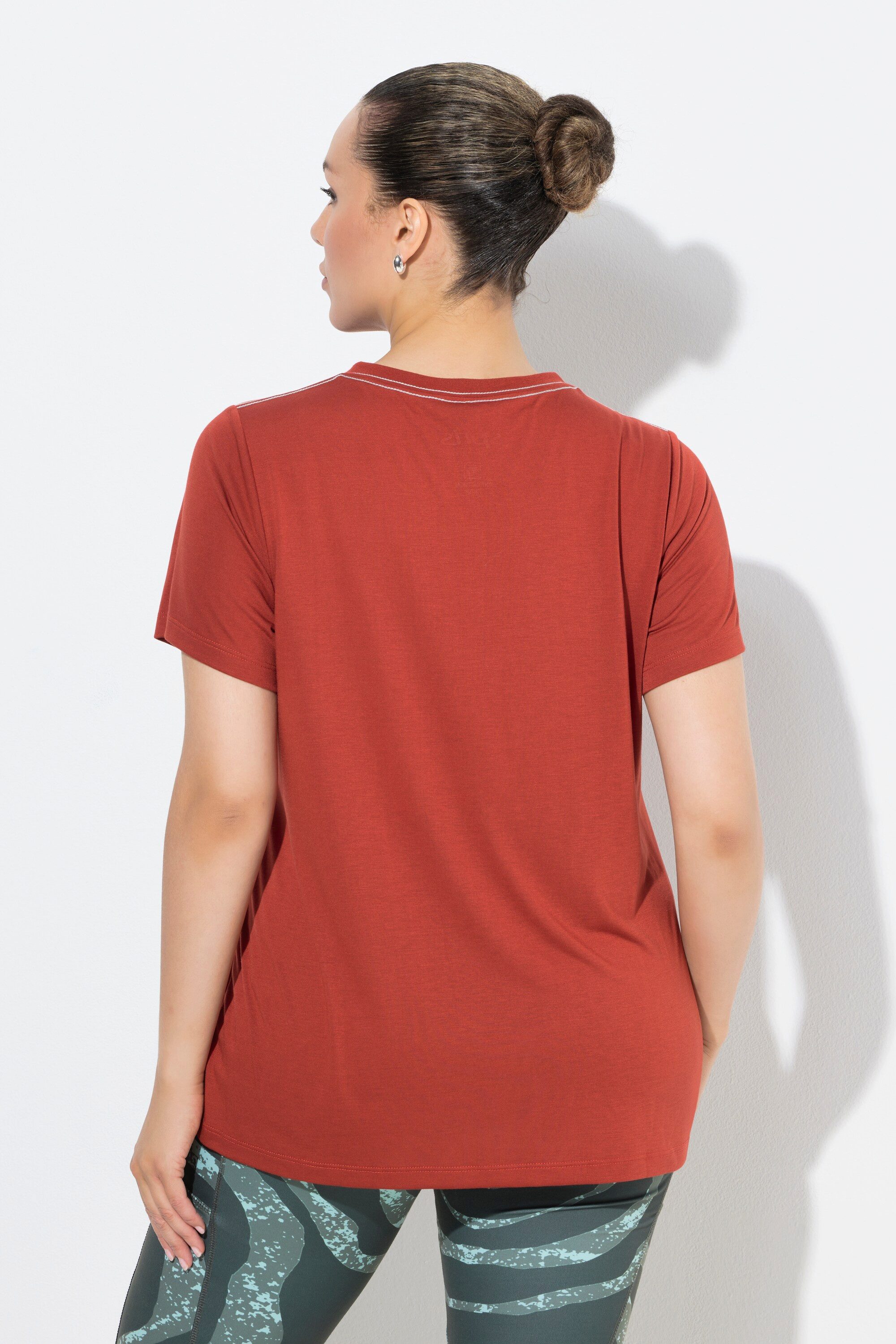 Ulla Popken T-Shirt Funktionsshirt antibakteriell V-Ausschnitt