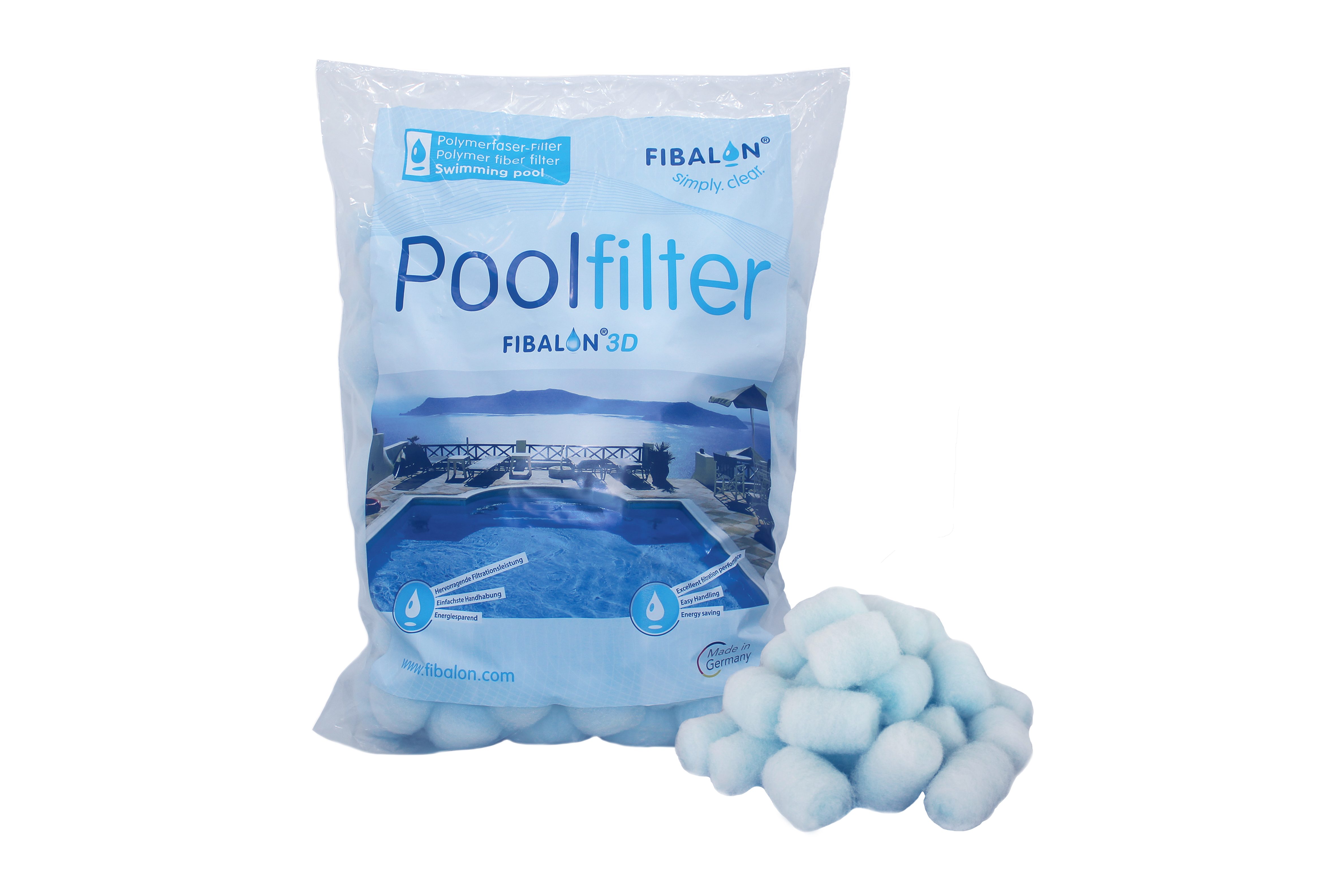 FIBALON® Filterbälle FIBALON®3D Filterbälle hochwirksames Filtermaterial, für herkömmliche Sandfilteranlagen, (1-St., 350g entsprechen 25 kg Filtersand, 700g anderer Filterballs), zertifiziert nach DIN-EN 16713-1